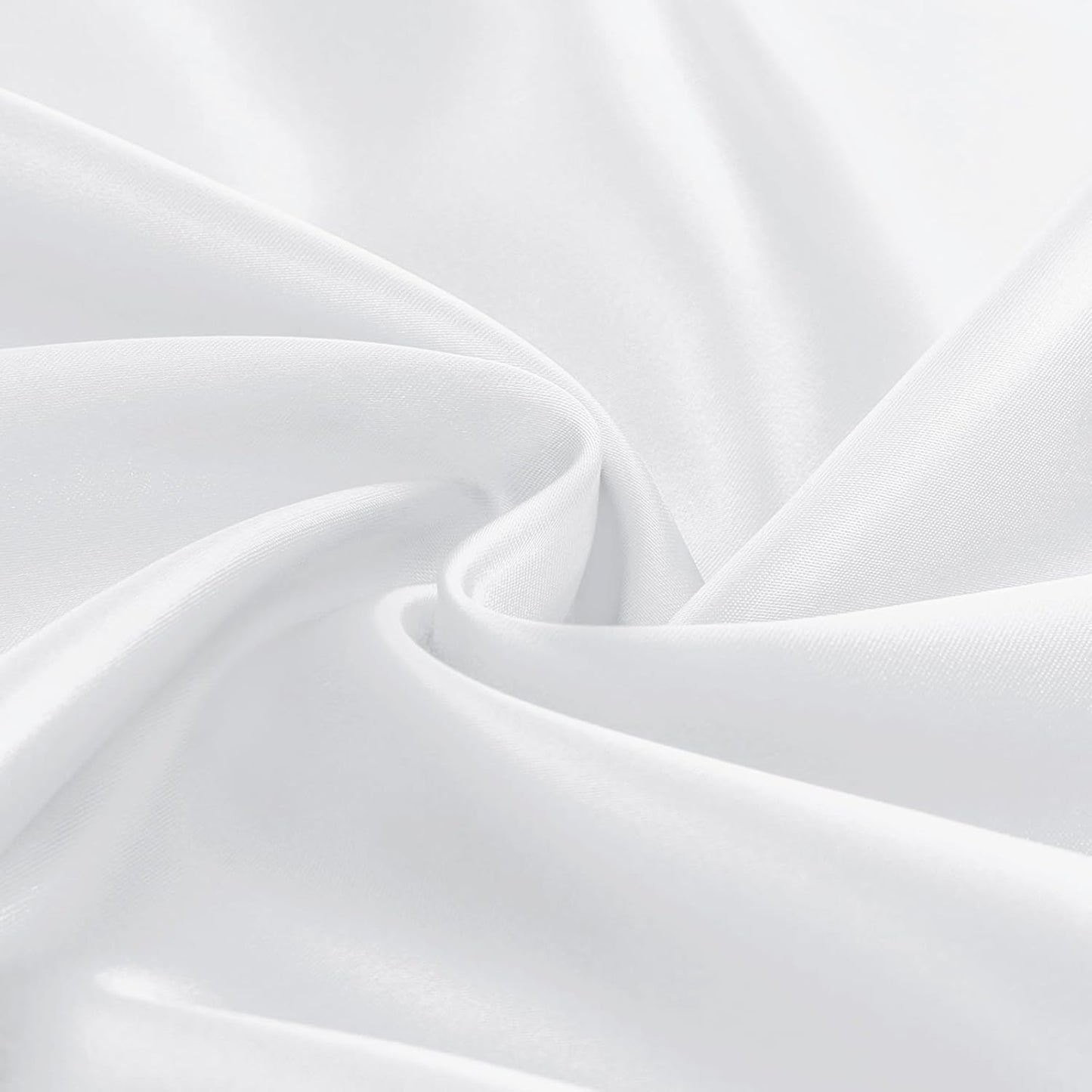 KKJIAF 1 Pack 60 Inch / 5ft Round Table Cloth, White Overlay Round Satin Table Cover, Silky Satin Dining Tablecloths for Wedding Buffet Parties Banquet Decoration