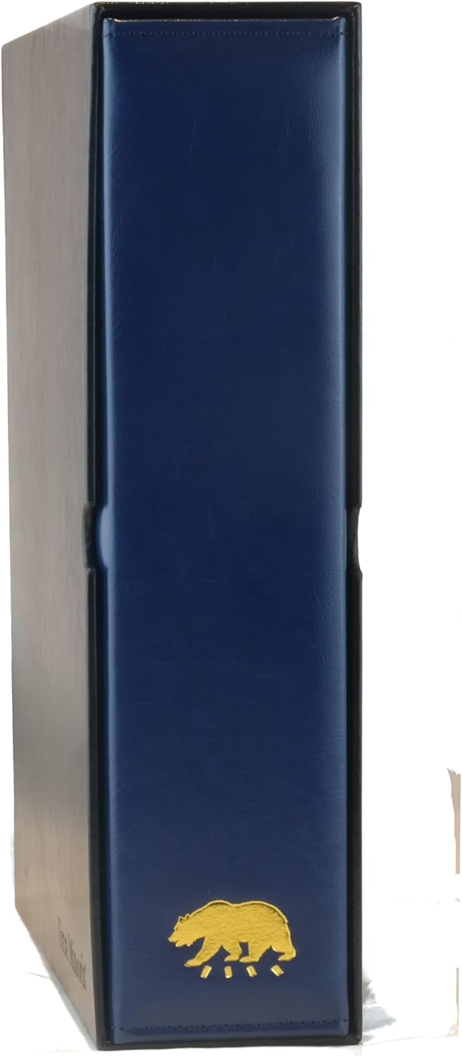Ursae Minoris Manor Library Deluxe 3 Q-Ring Standard Format Binder for Up to 900 Sports / Trading Cards - Deep Blue with Black Slipcase