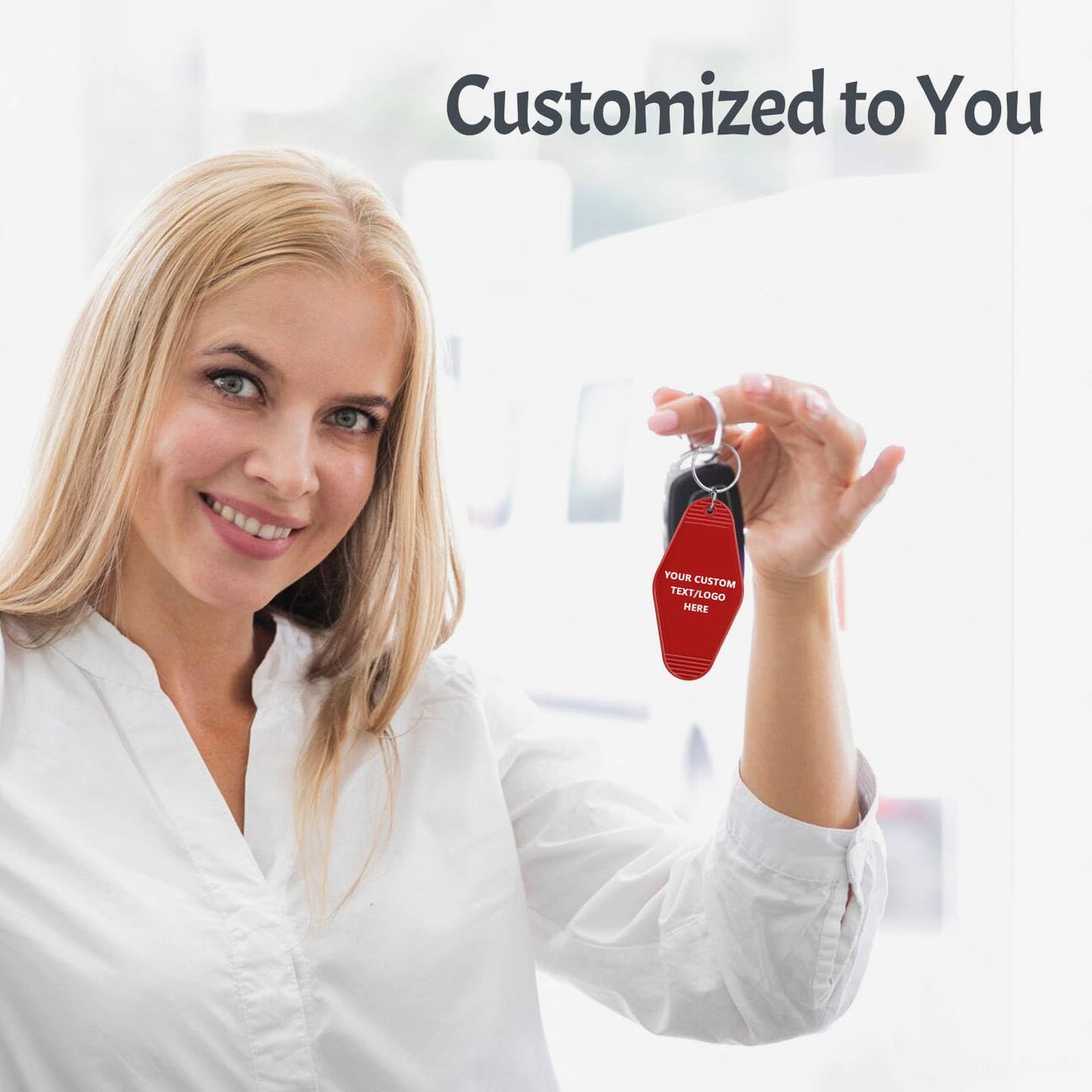 Custom Vintage Hotel Motel Keychains 500 Pack, Personalized Logo, Text Bulk - Perfect for Tradeshows, Campaign Gifts - Customizable Key Tags