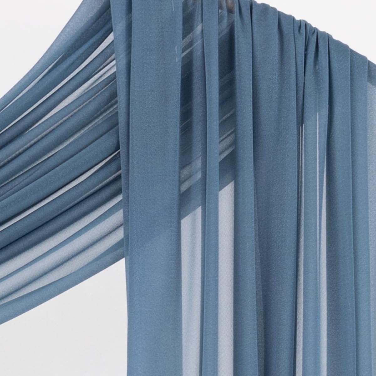 Socomi Wedding Arch Draping Fabric 29" x 20Ft 4 Panels Dusty Blue Sheer Outdoor Curtain Drapes Extra Long for Bridal Baby Shower Ceremony Birthday Party Decor