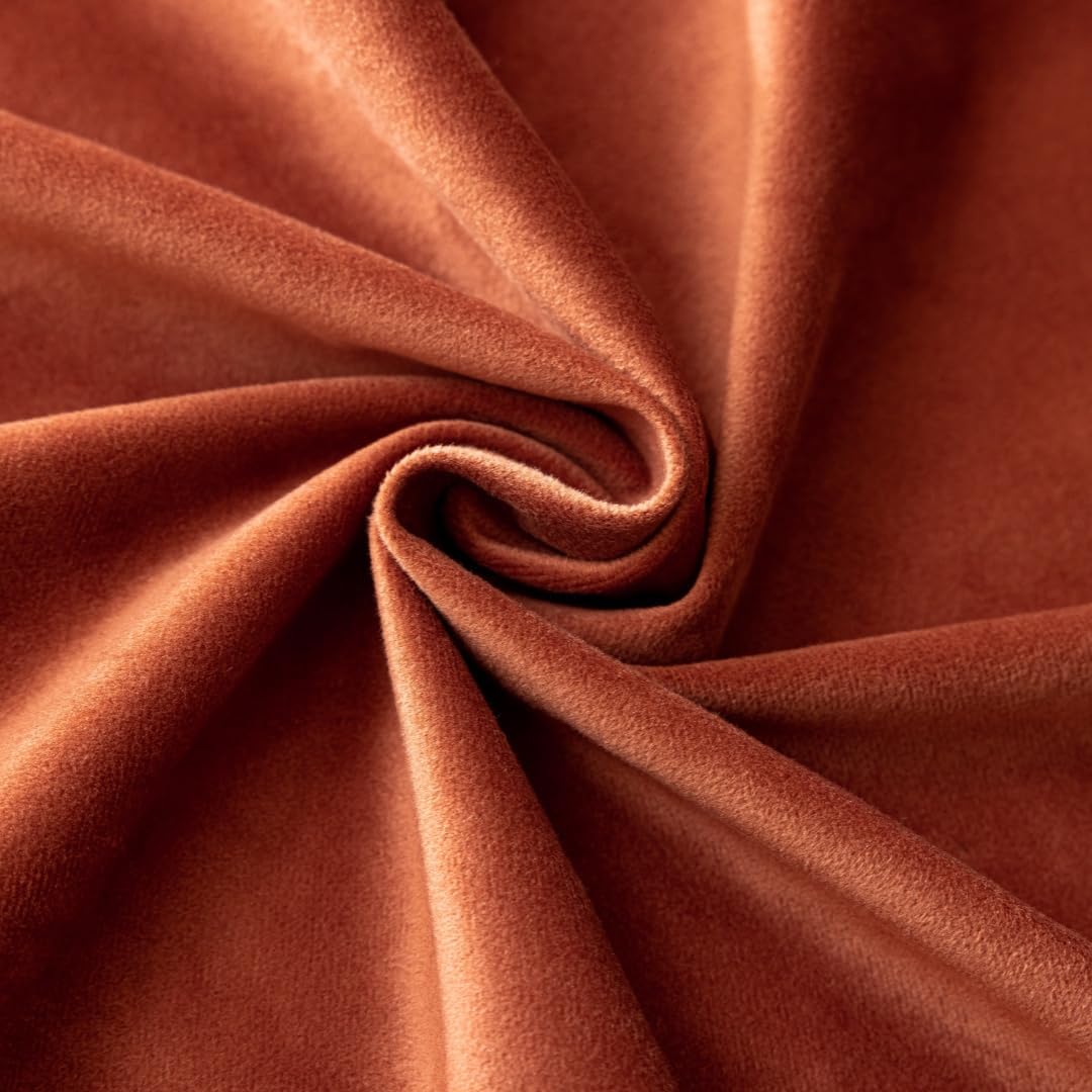 F-CHU Small Square Tablecloth 36 x 36 Inch Velvet Table Cloth Solid Burnt Orange Small Round Table Cover for Nightstand End Bedside Table Tabletop Decoration,Burnt Orange Tablecloth
