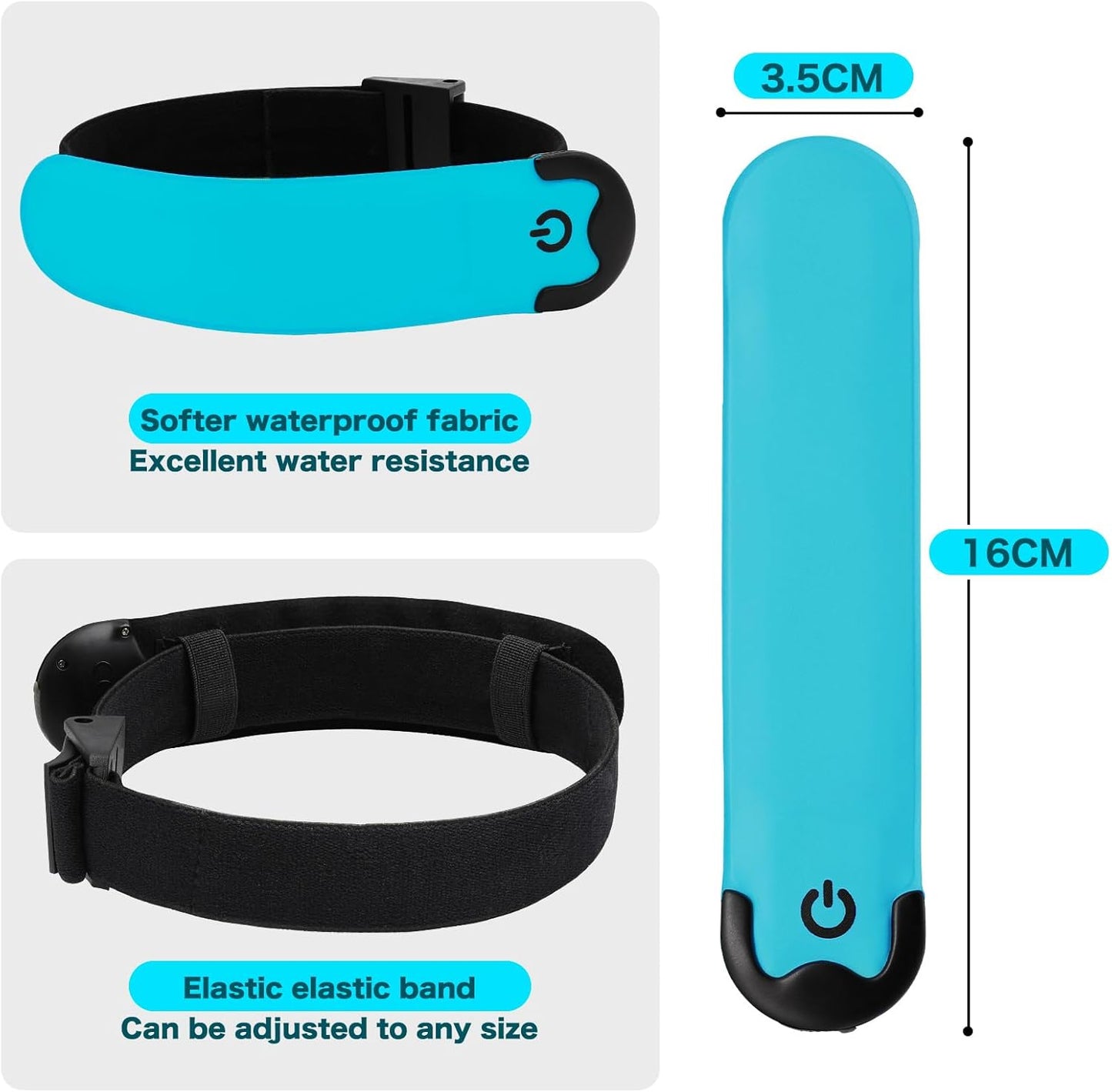 LED Armband Running USB Rechargeable(2 Pack), High Visibility Wristband for Runners, Joggers, Pet Owners, Cyclists, Adjustable Waterproof Reflective Bracelets for Night Running, Walking