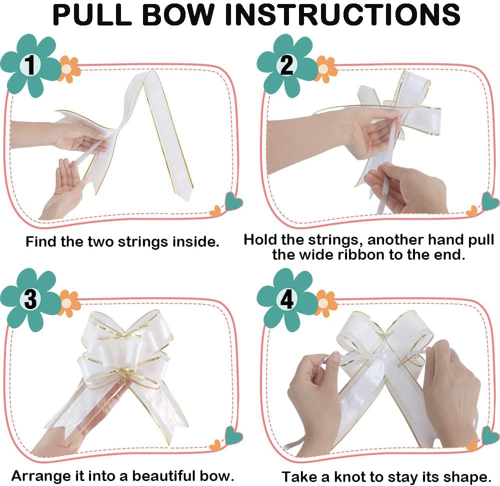 WEWILUCK Pink Pull Bows for Presents - 15PCS 6 Inch Gift Bows for Gift Baskets, Flower Paper Wrapping, Ideal for Women, Party, Valentines Day, and More