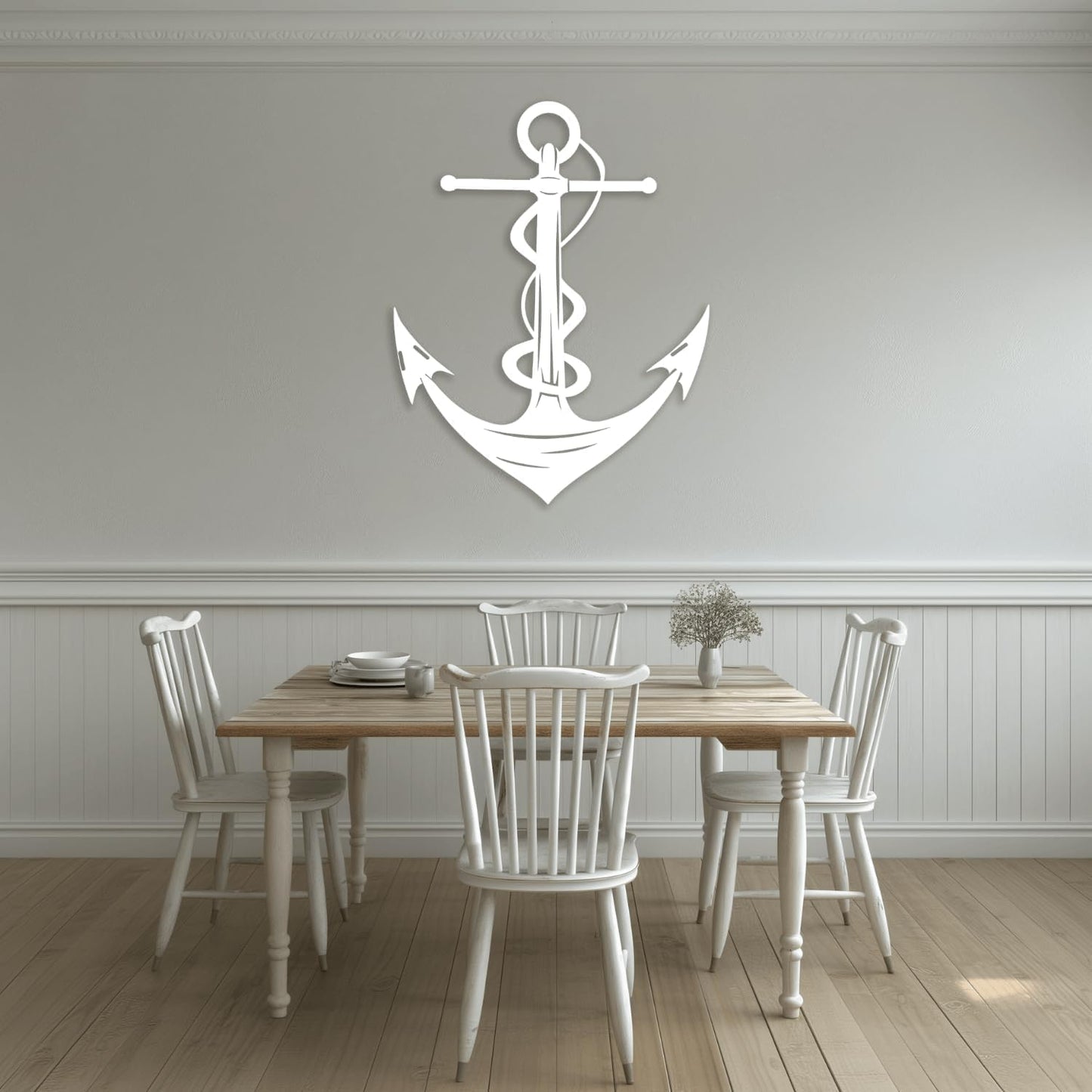 XXQ Anchor Metal Wall Decor, Anchor Metal Wall Art for Bedroom Living Room Dorm Antique Anchor Wall Decor Antique Metal Anchor Farmhouse Decor (Whhite, 20" x 30" / 51 x 76cm)