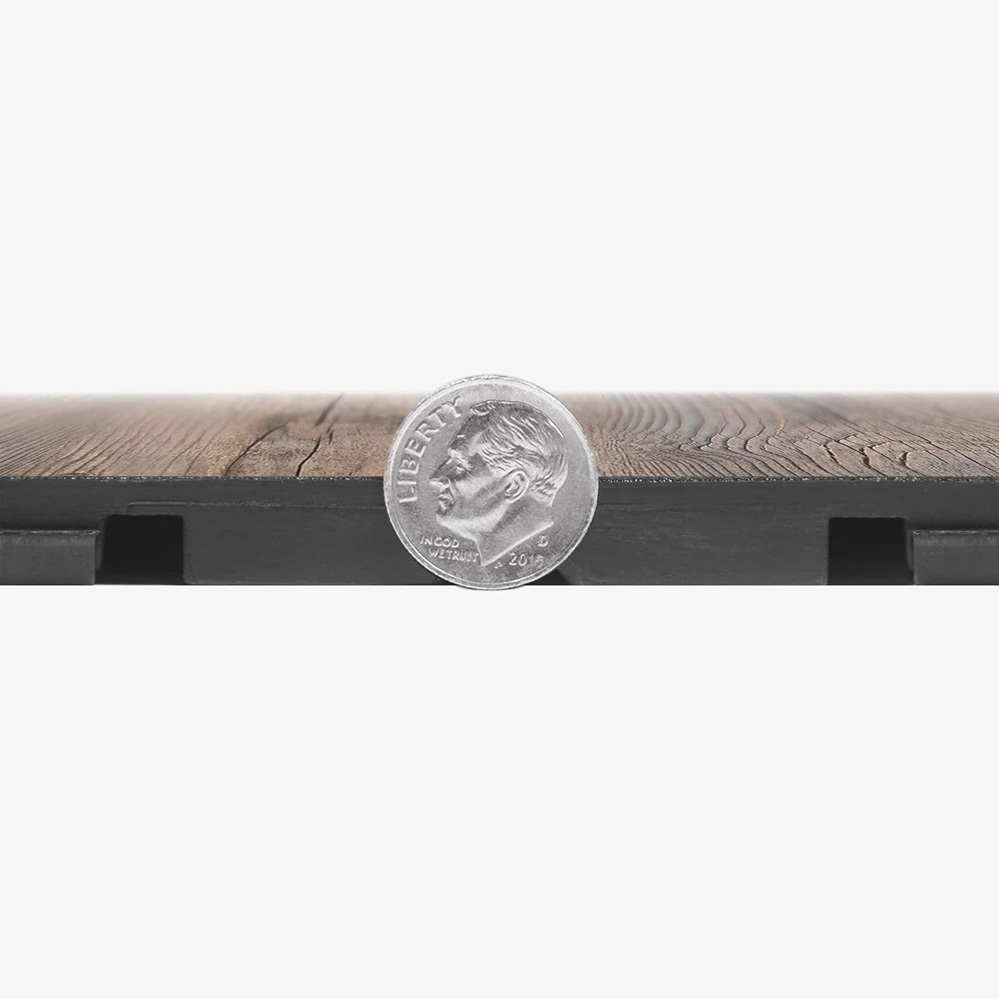 IncStores 3/8" Thick Snap Together Dance Flooring Tiles | 12”x12” Printed Vinyl Dance Floor Tiles for Practice & Performance | Barnwood | 32 Tile Pack