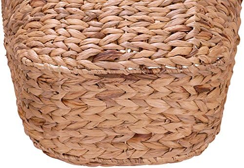 Household Essentials ML-4002 Tall Water Hyacinth Wicker Basket with Handles | Natural, Brown, Natural - Image 6