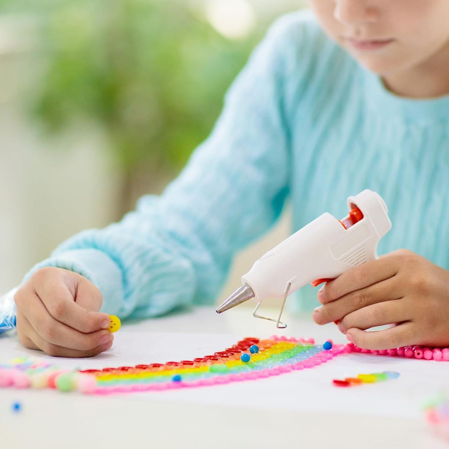 HARFINGTON 10pcs Hot Glue Sticks 0.28" Dia x 7.87" Long EVA Mini Hot Melt Adhesive Glue Stick for Hot Melt Gun Wood Plastic Glass Flowers Fabrics Foam, Multicolor