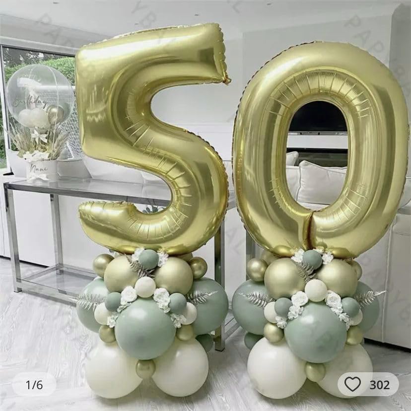 40 Inch Numbers 8 Light Gold Large Balloon Digital 8 for Birthday Party, 0-9 Birthday Party Decorations,Foil Mylar Big Number 8 Wedding Graduations Photo Shoot Decorations(Number 8)