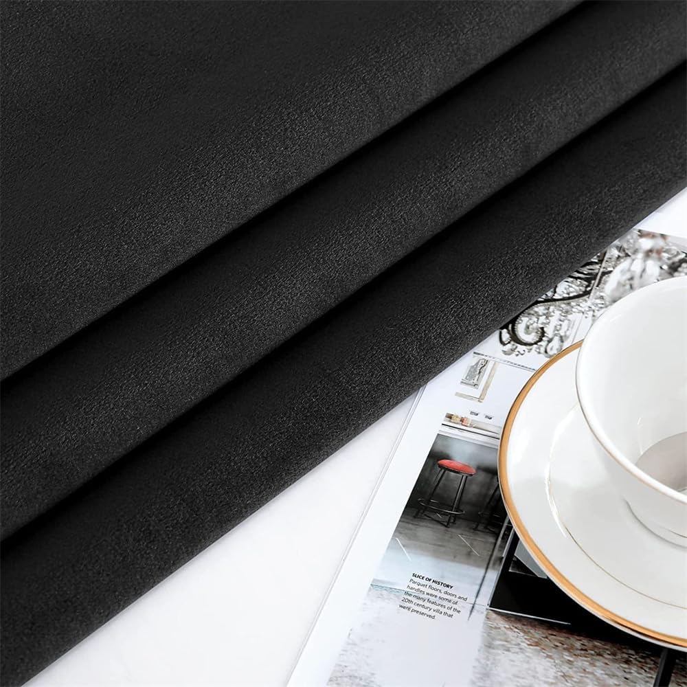 F-CHU Small Square Tablecloths 36 x 36 Inch Velvet Tablecloth Solid Black Small Round Table Cover for Nightstand End Bedside Table Tabletop Decoration,Black Tablecloth