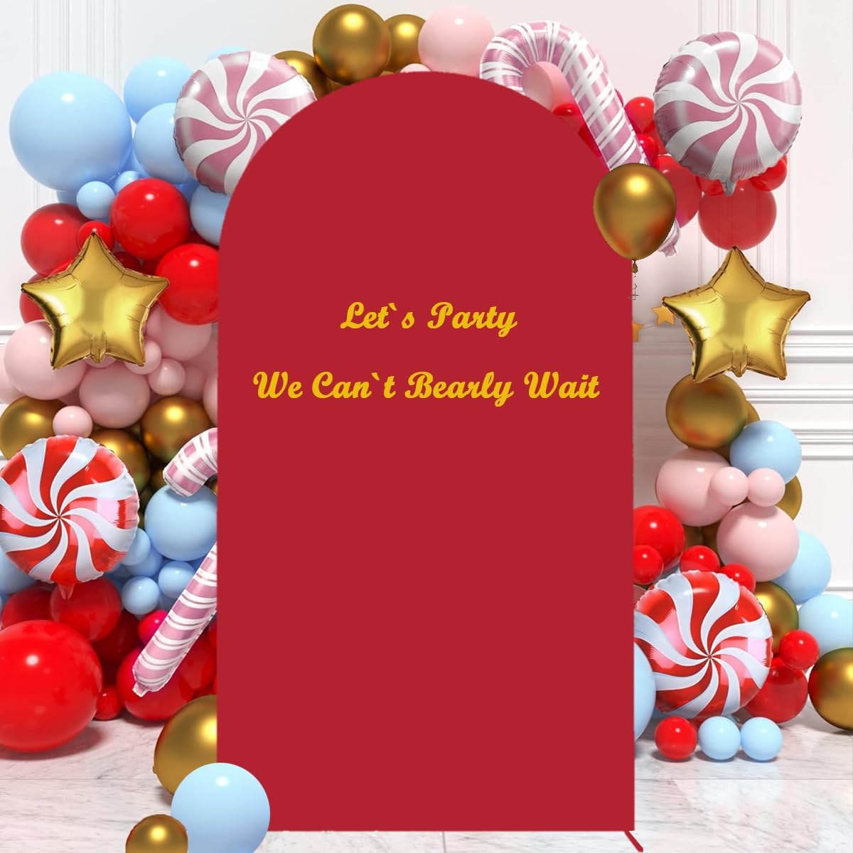 Red Arch Cover Wedding Arch Stand Covers 7.2FT Arch-Backdrop-Cover Spandex Arch Covers Stretchy Backdrop for Arches Wall Panels Chiara Back Drop Cover Baby Shower Balloon Party Decorations