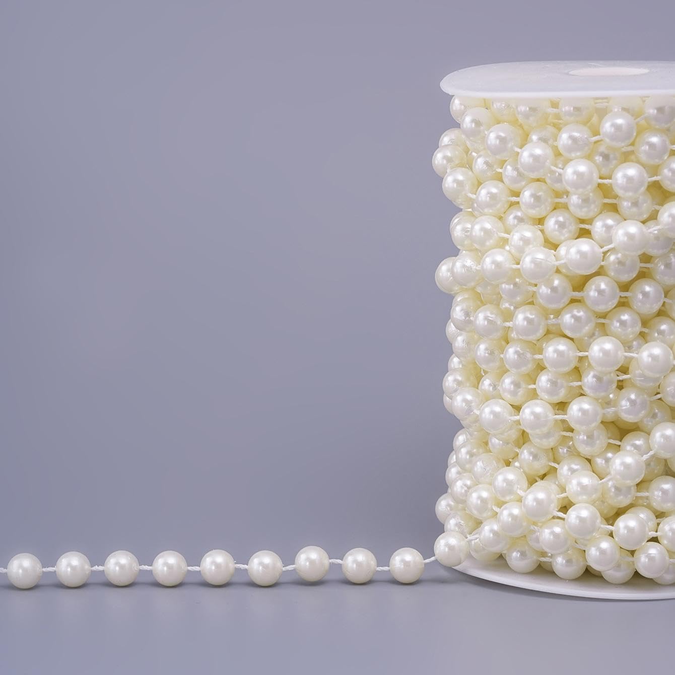 11 Yards/33Feet Pearl Garland Craft String Pearls, Faux Pearl for Wedding Party Decoration, Christmas Tree Decorations and DIY Crafts (Ivory, 10 mm 33 Feet)
