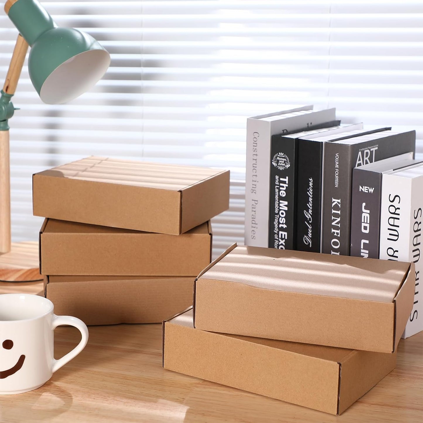 Qilery 100 Pcs Shipping Boxes Cardboard Gift Corrugated Cardboard Brown Boxes Mailer Packaging for Mailing Small Business Present (9.06 x 6.3 x 2.36 Inches)