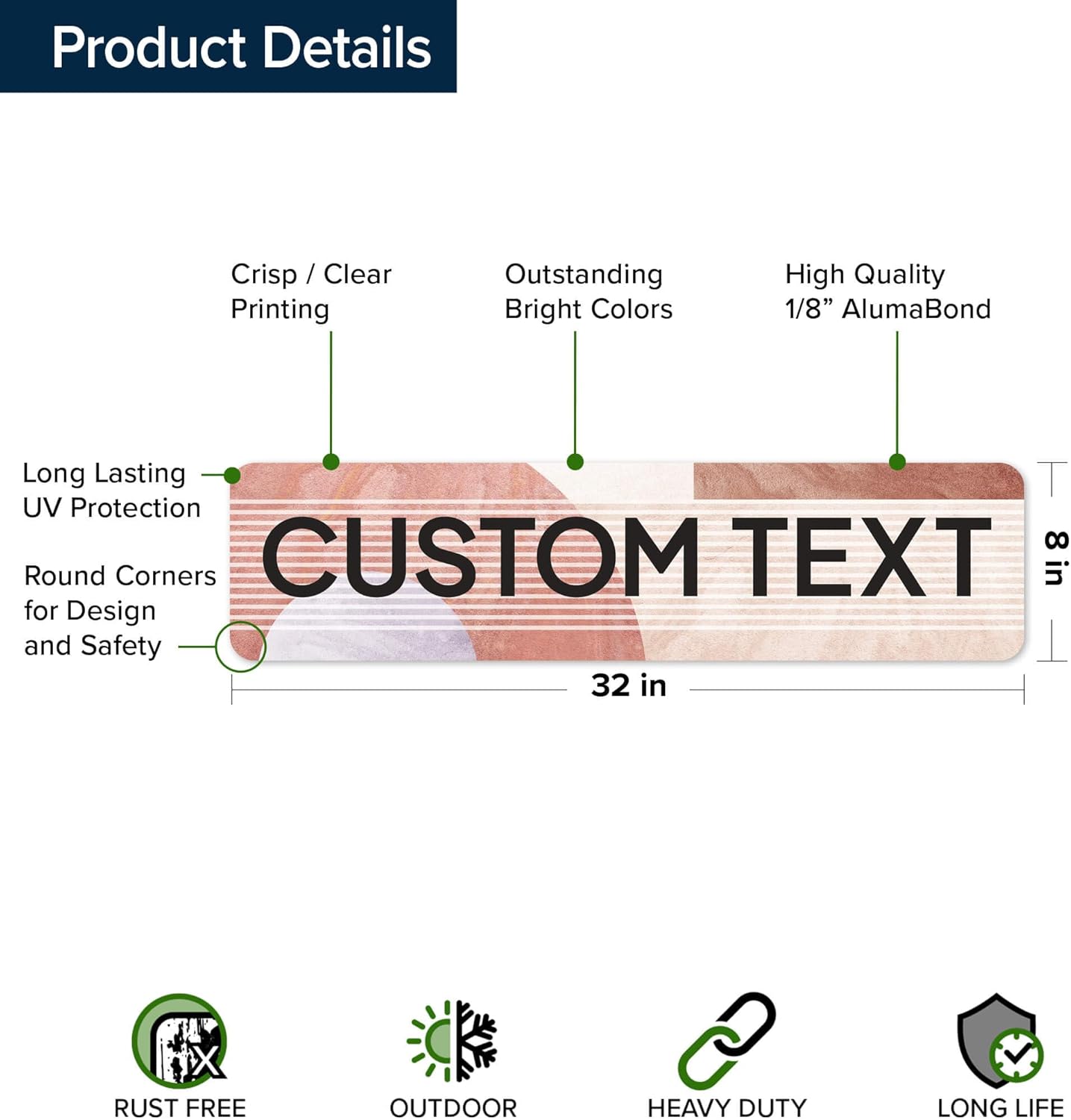 Custom Sign, Custom Street Sign, 11 Font Colors, 13 Font Styles, 4 Hole Options, 22 Sizes, 8x32 Inches, Rust Free DiBound, Fade Resistant, Made in USA by My Sign Center (Mid-Century Modern 1)