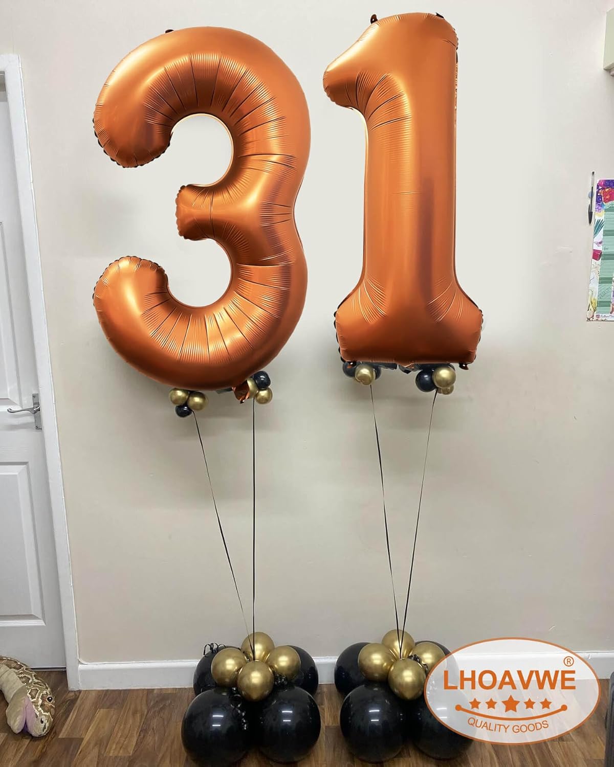 Number 17 Giant Orange 40 Inch Foil Helium Balloons for 17th Birthday Party & Anniversary Events