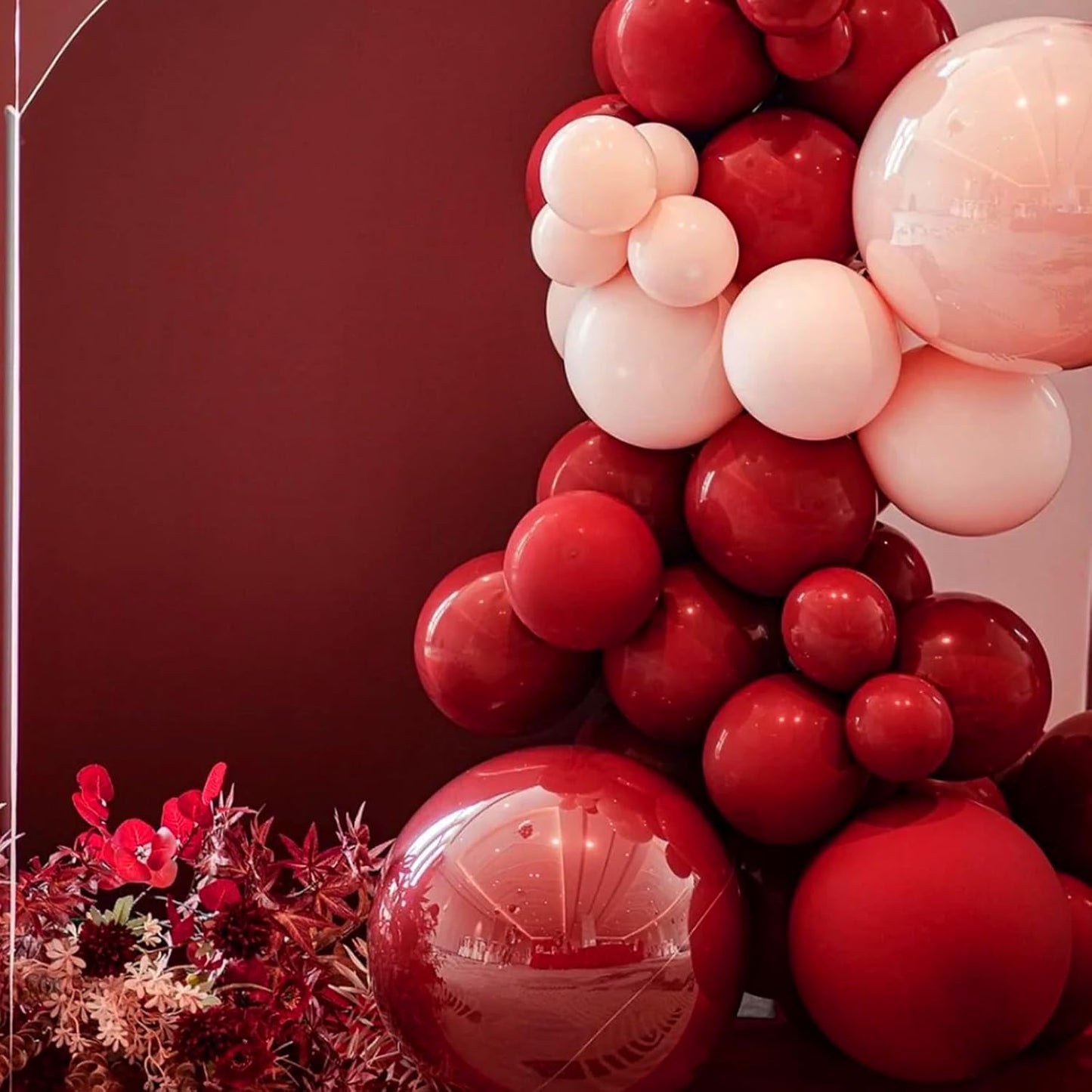 90pack Ruby Balloons Different Size 18/12/10/5 Inch Ruby Balloon Garland Arch Kit for Graduation, Wedding, Birthday, Princess Them, Valentine's Day, Anniversary Party Decorations