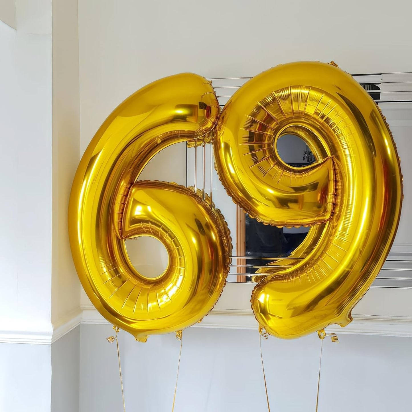 Gold 5 Balloon Number,40 Inch Number 5 Balloon Large Gold 5 Foil Mylar Helium Balloon for Birthday Party Decorations