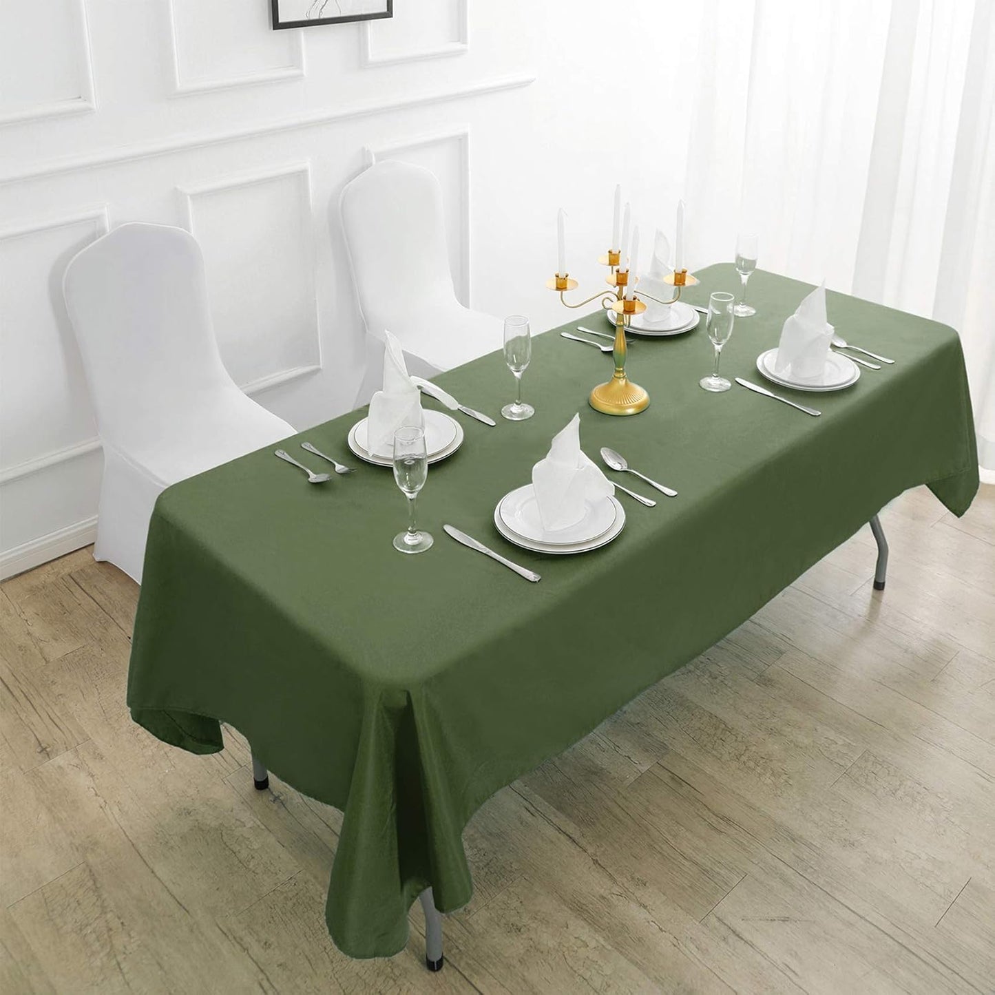 Rectangle Tablecloth 60x102 inch Washable Polyester Fabric Table Cloth for Wedding Party Dining Banquet Decoration(60x102, Willow)
