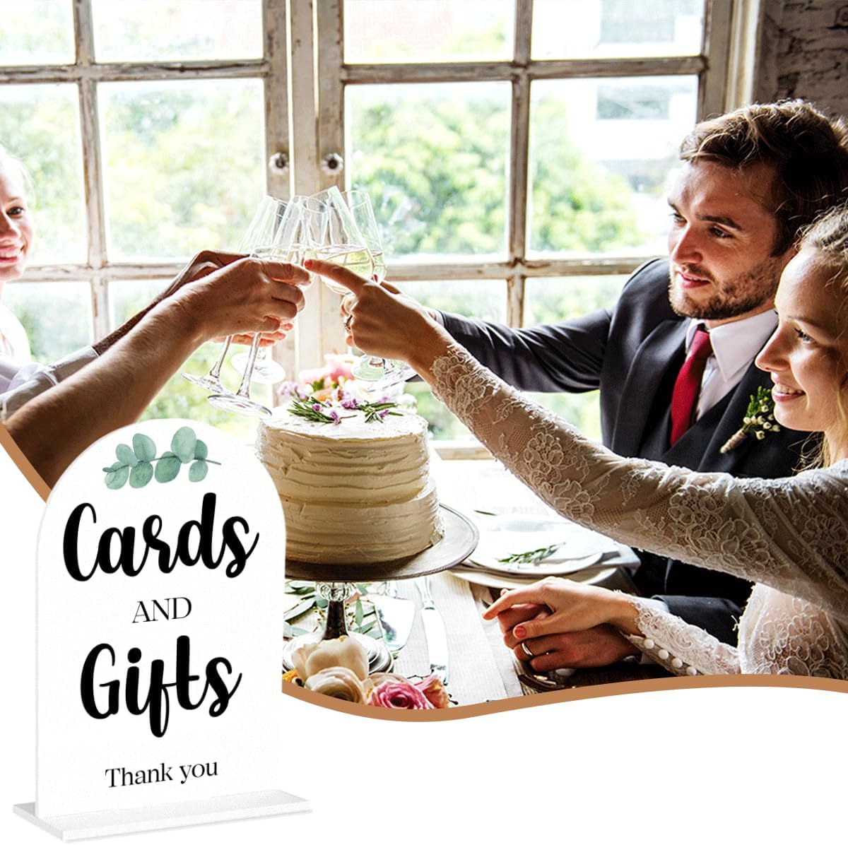 Cards and Gifts Sign for Wedding, Wedding Engagement Bridal Shower Baby Shower Decor for Reception Reception Party, Weddings Table White Acrylic Sign