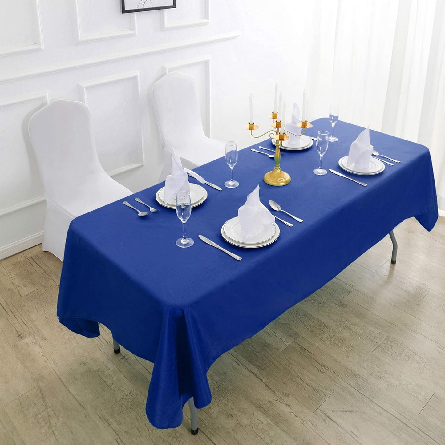 Rectangle Tablecloth 60x102 inch Washable Polyester Fabric Table Cloth for Wedding Party Dining Banquet Decoration(60x102, Royal Blue)