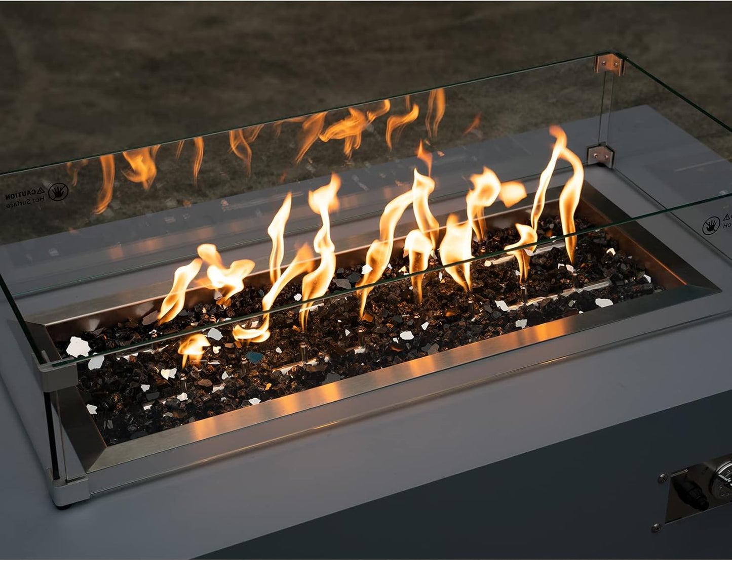 Stanbroil 10-Pound Fire Glass - 1/2 inch Reflective Tempered Fire Glass for Fireplace Fire Pit, Onyx Black Reflective