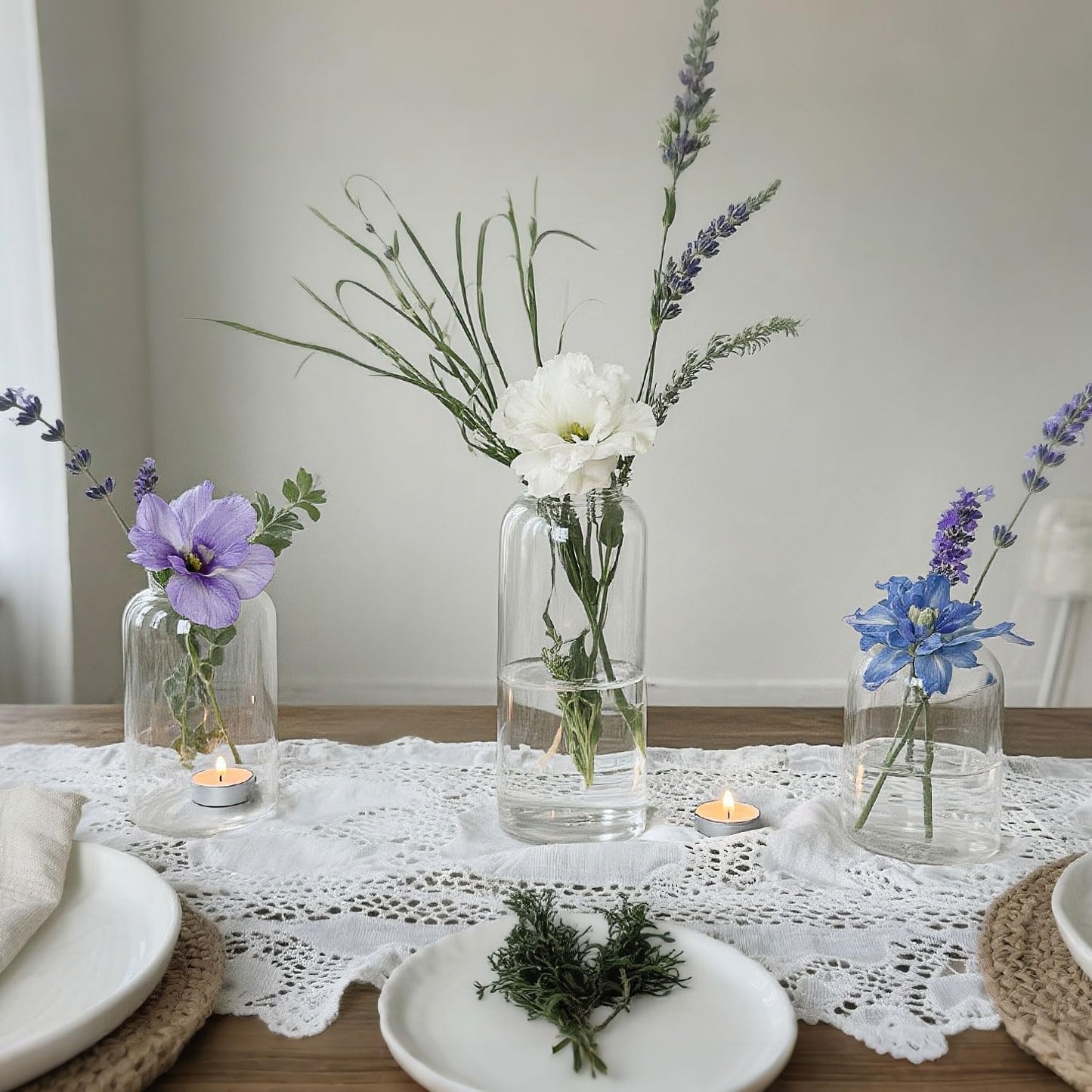 Glass Bud Vases Set of 12 Clear Flower Vase for Centerpieces Shelf, 3.9'' 4.9'' 6.7'' Modern Small Vases for Living Room Bedroom Office Home, Decor for Wedding House Warming Party