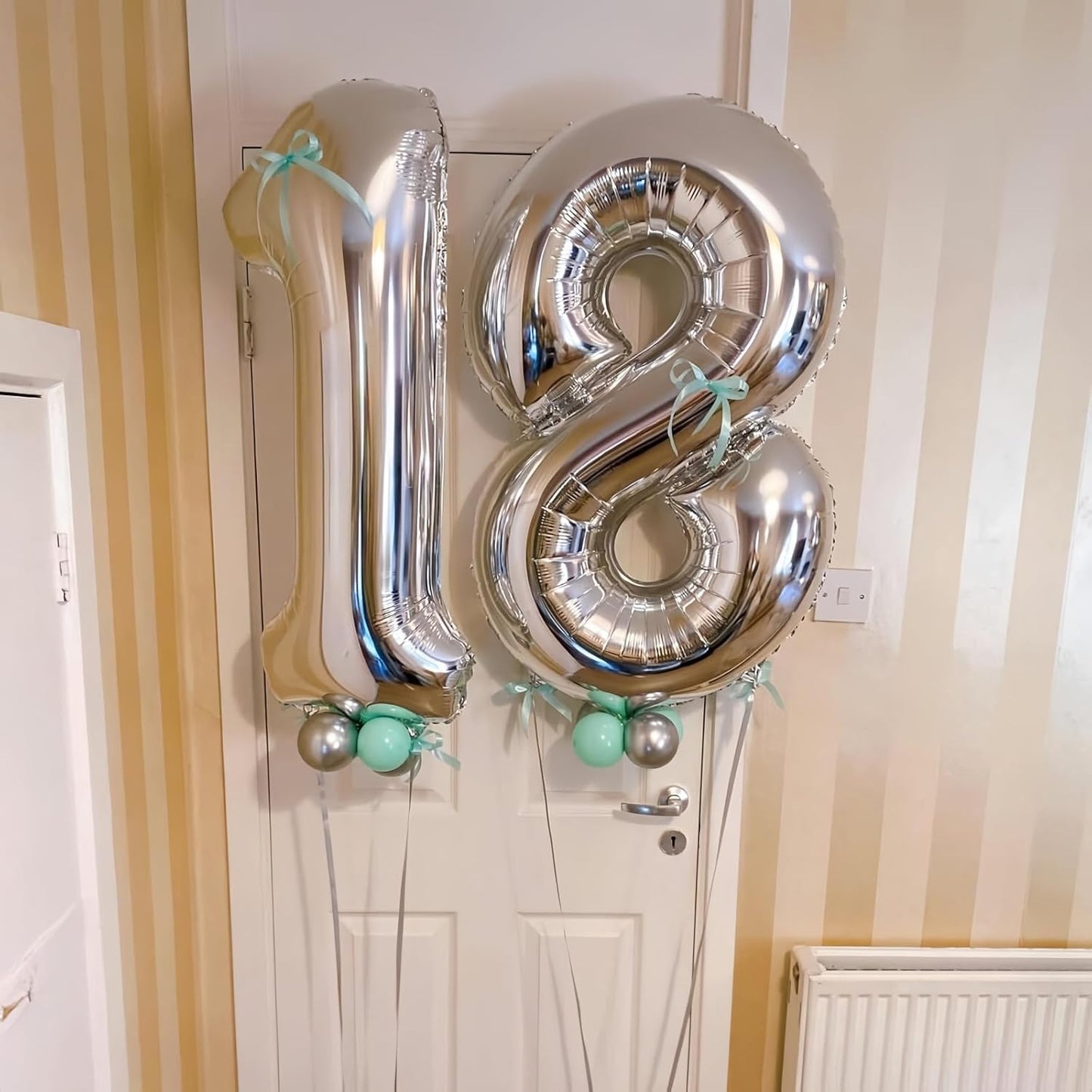 Silver 0 Balloon,40 Inch Number 0 Balloon,Birthday Balloon Decorations,Helium Silver 0 Balloon Number for Birthday Party Decorations
