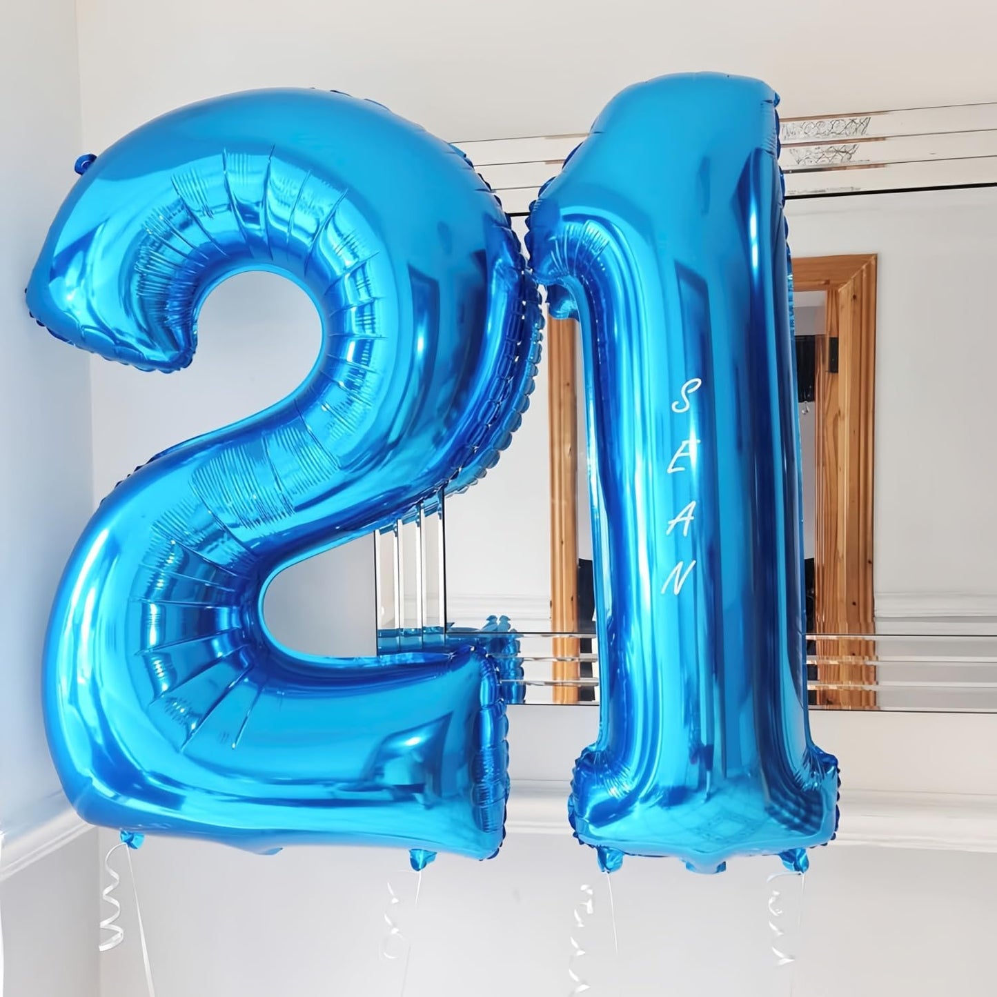 Blue 6 Balloon Number,40 Inch Number 6 Balloon Big Blue 6 Foil Mylar Helium Balloon for Birthday Party Decorations