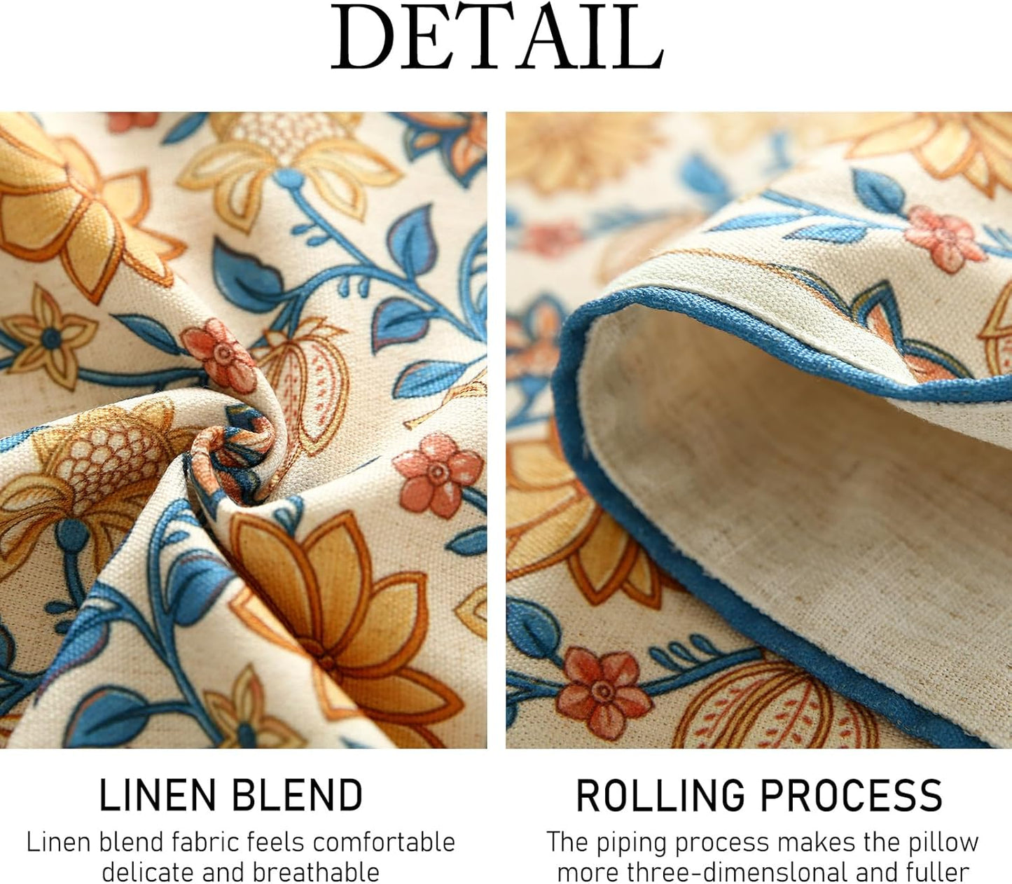 ISAENNE Designer Bohemian Elegant Linen Table Runner 87 Inches Long,Floral Pattern Duable Decor Table Runners for Dining Tables,Thanksgiving,Kitchen Tables,Christmas,12"*87"-Estevan B