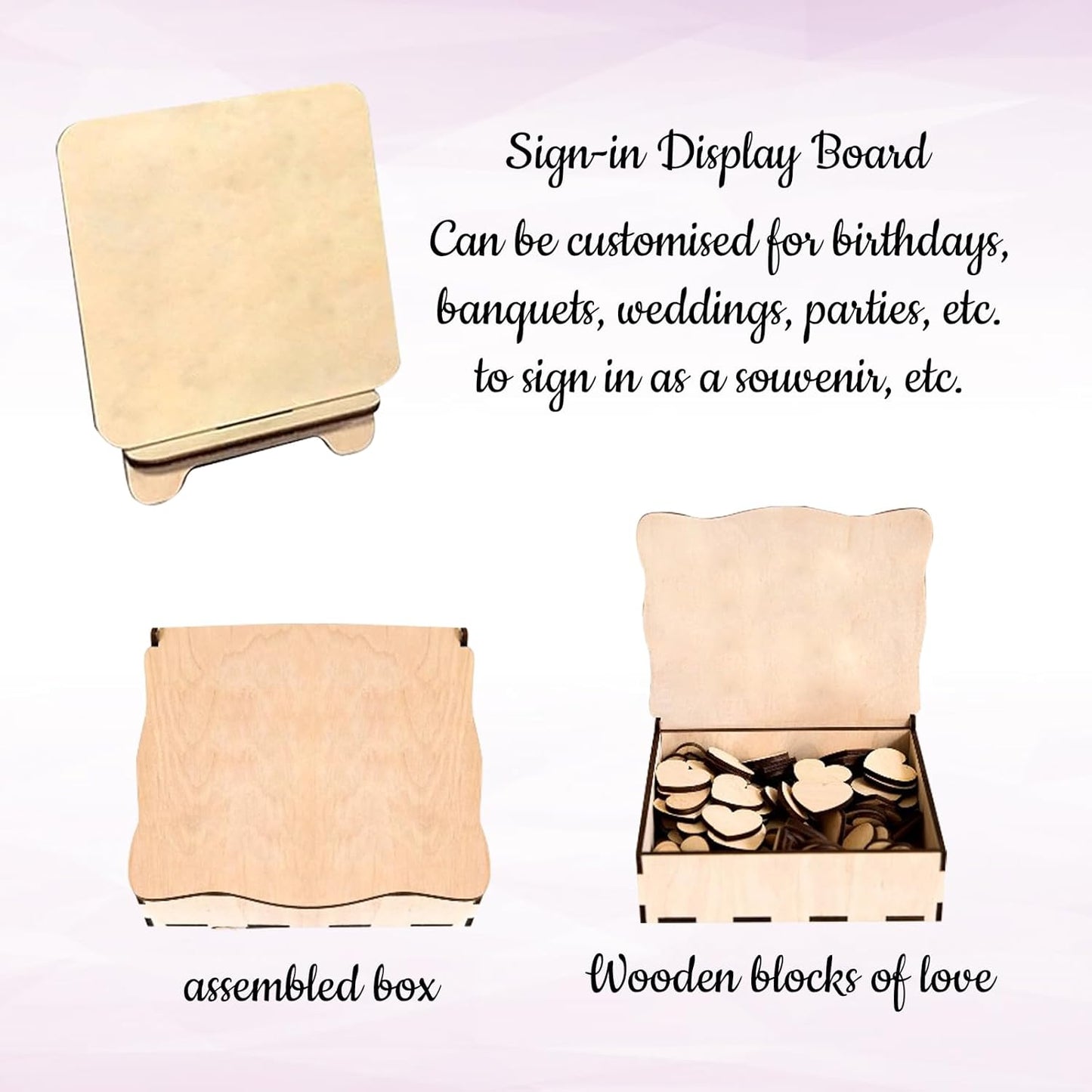 Personalized Wedding Guest Book Alternative Custom Name & Date Guestbook Sign Customized Guest Book Drop Box Decor for Wedding Anniversary Party Birthday(Style 7)