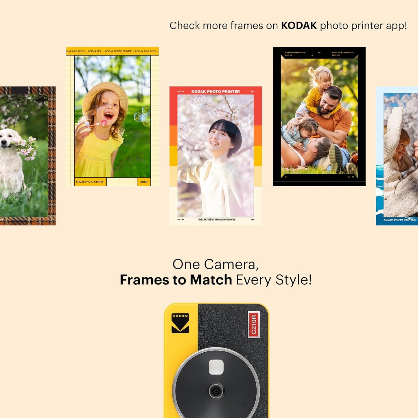 KODAK Mini Shot 2 Retro 4PASS 2-in-1 Instant Digital Camera and Photo Printer (2.1x3.4 inches) + 8 Sheets, White