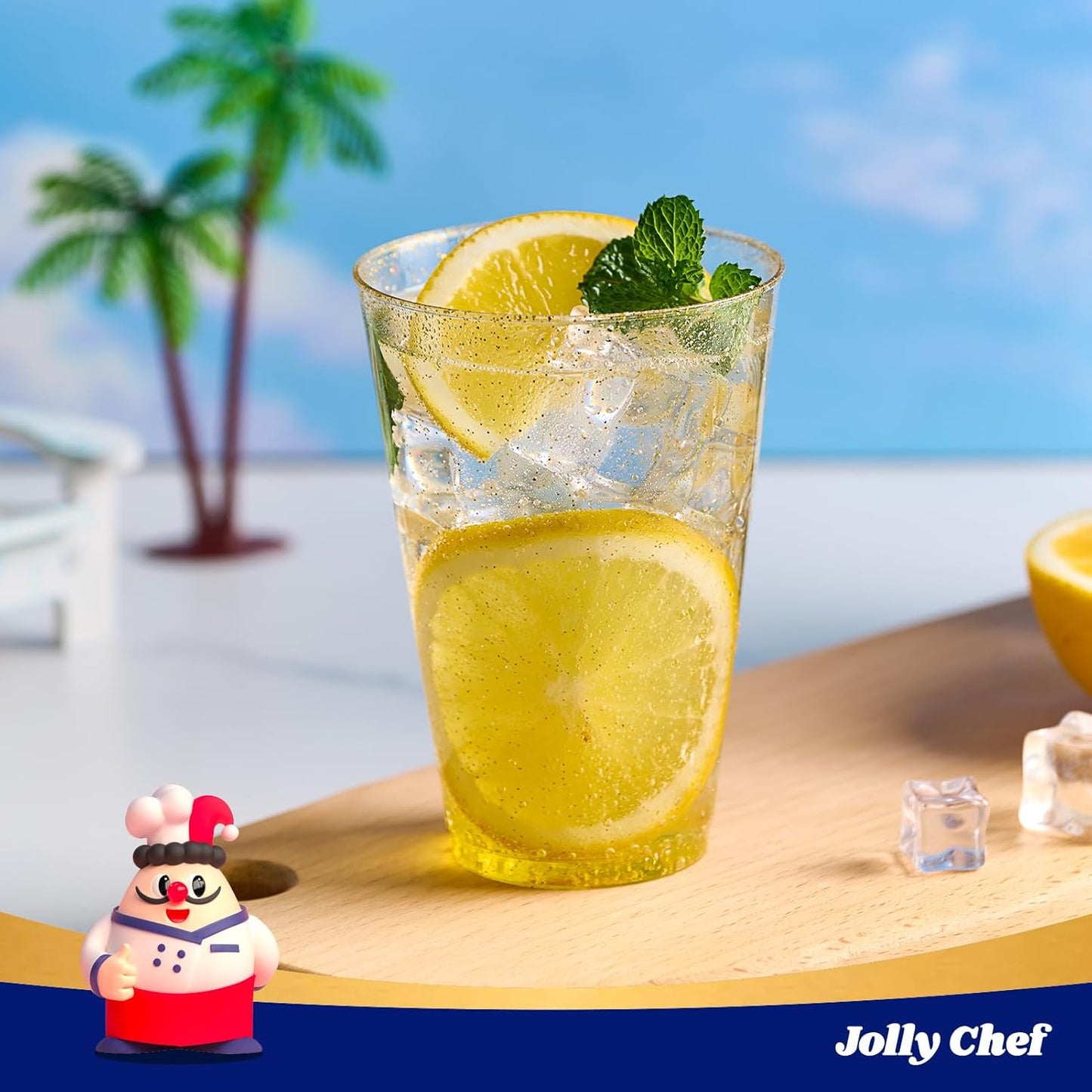 JOLLY CHEF 14 oz 200 Pack Gold Plastic Cups, Gold Glitter Heavy-Duty Disposable Cups Party Cups Tumblers, Ideal for Wedding & Party