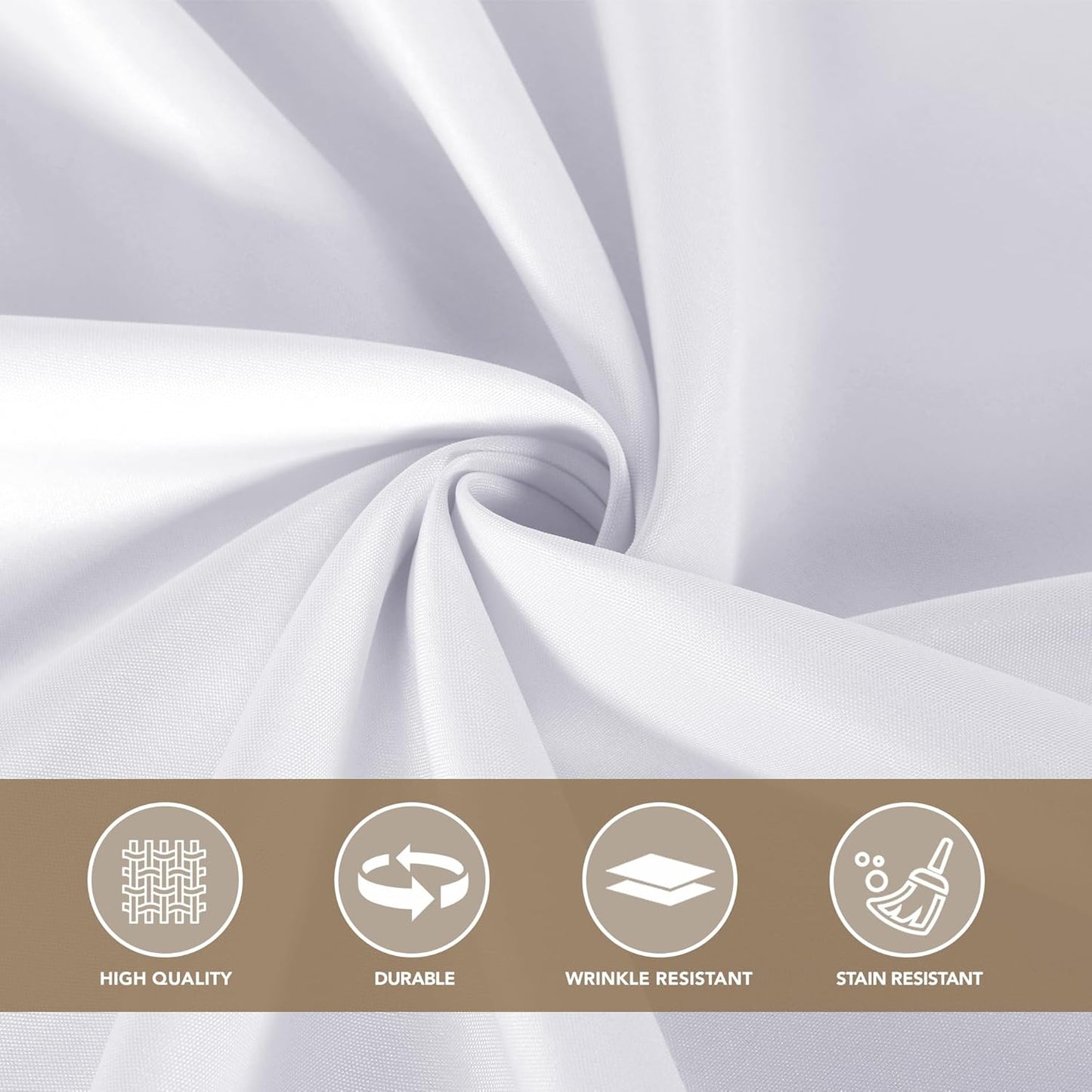 sancua White Square Tablecloths 70x70 Inch - Fabric Table Cloth for Square or Round Tables, Washable Polyester Table Cover for Outdoor Party, Birthday, Decorative Display Tables