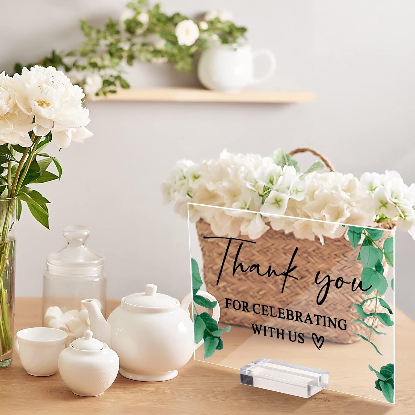 Weysat 6 Pcs Clear Acrylic Wedding Signs for Reception and Ceremony 5'' x 7'' Wedding Signage with Stand in Loving Memory Table Decorations Cards and Gifts Guestbook Reserved Table Sign(Elegant Style)