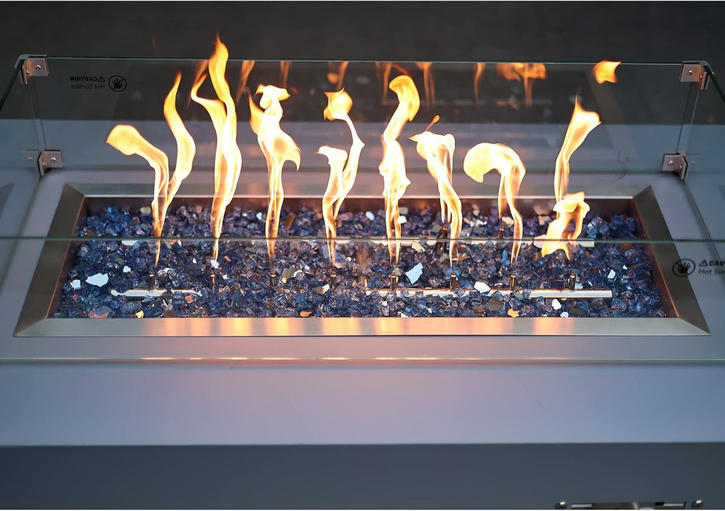 Stanbroil 10-Pound Fire Glass - 1/4 inch Reflective Tempered Fire Glass for Fireplace Fire Pit, Pacific Blue