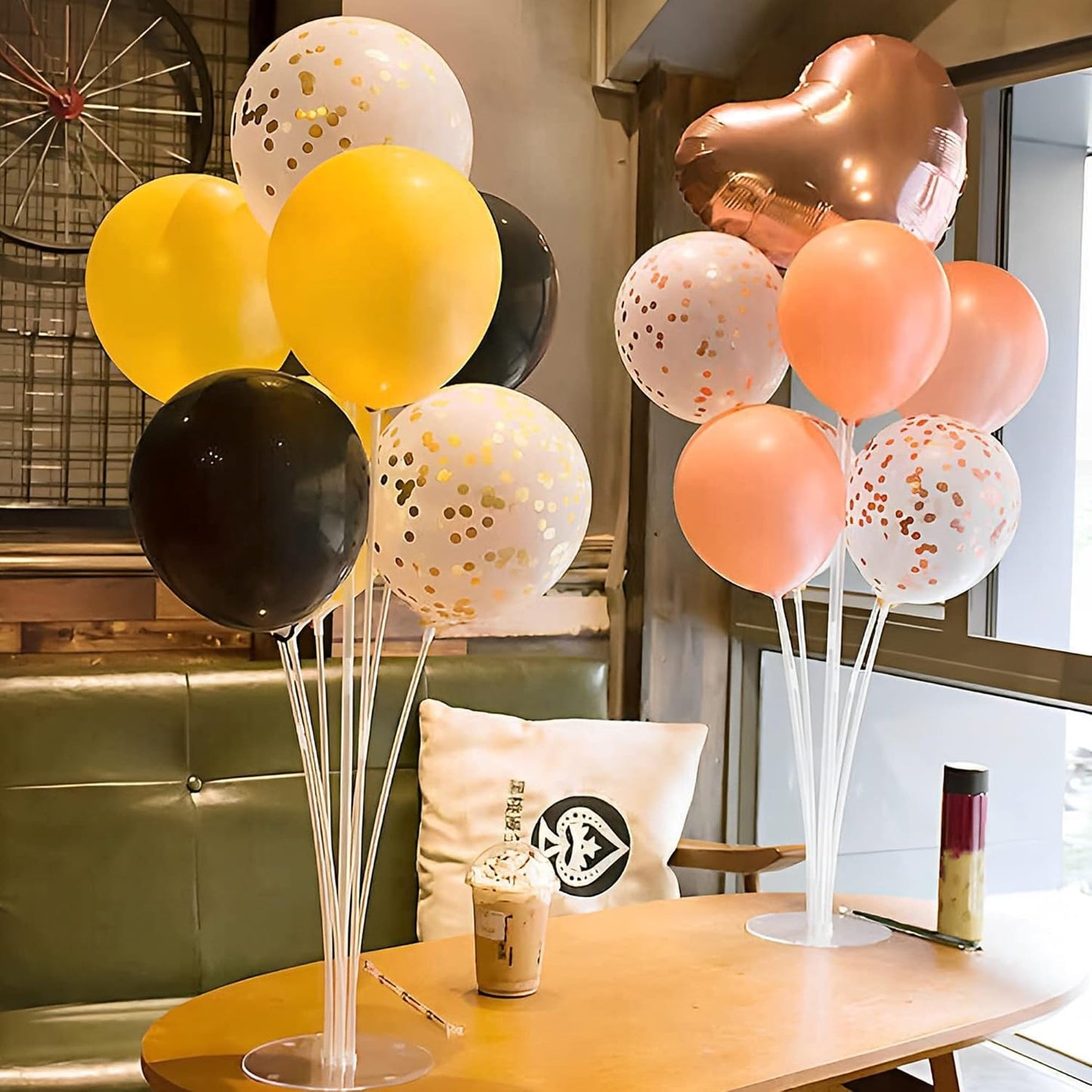 JOYYPOP 6 Sets Balloon Stand Kit, Balloon Sticks with Base Birthday Graduation Party Decorations Wedding