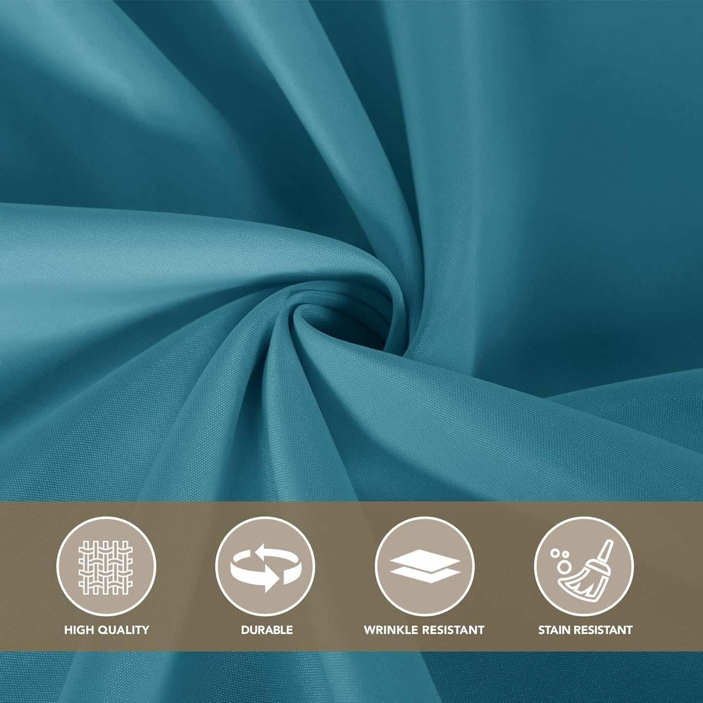 sancua Square Tablecloths 85x85 Inch, 2 Pack - Teal Fabric Table Cloth for Square or Round Tables, Washable Polyester Table Cover for Outdoor Party, Birthday, Buffet, Resturant