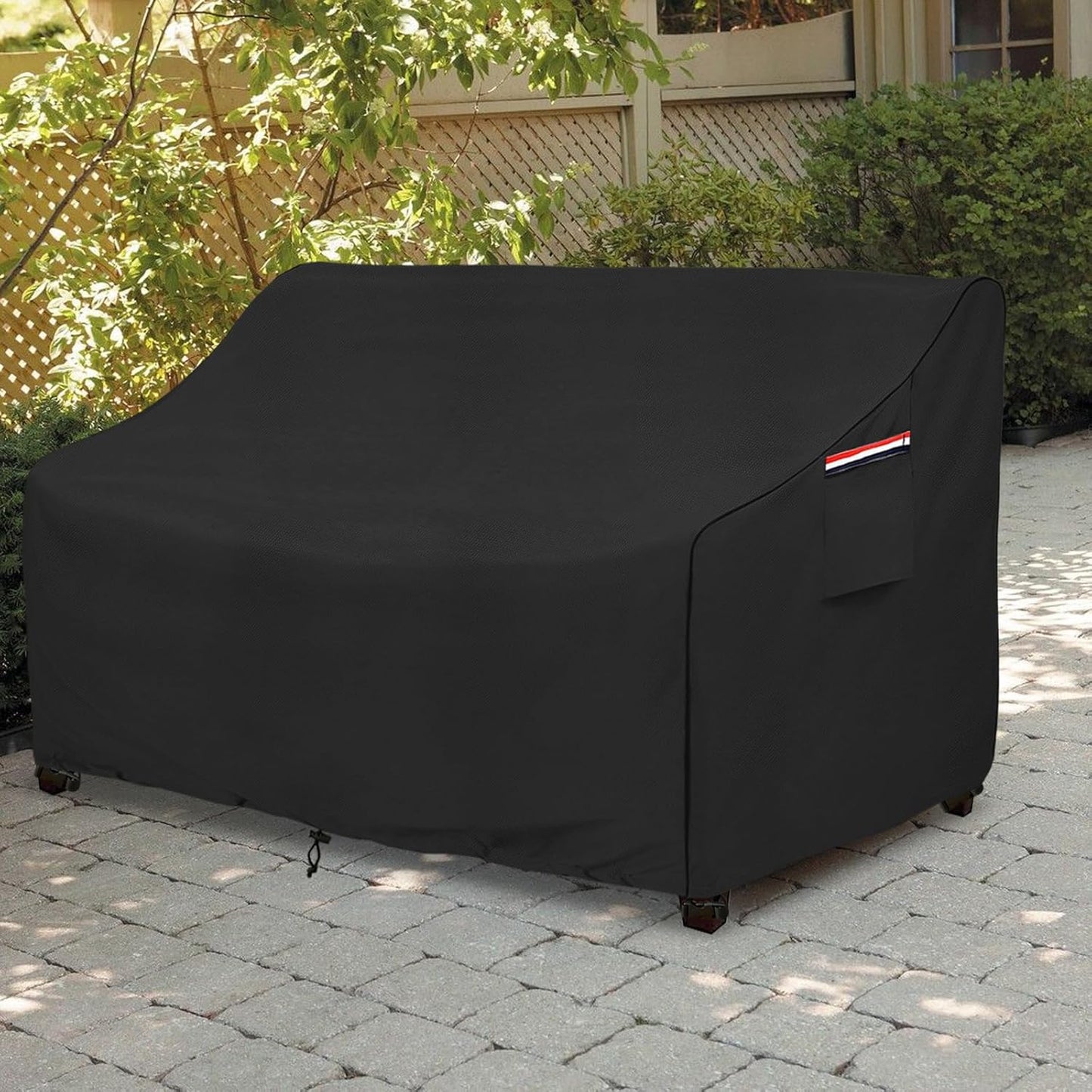 okcool Heavy Duty Patio Sofa Cover, 100% Waterproof 3-Seater Outdoor Sofa Cover Fits up to 79W x 38D x 35H Inches, Lawn Patio Furniture Covers,Black