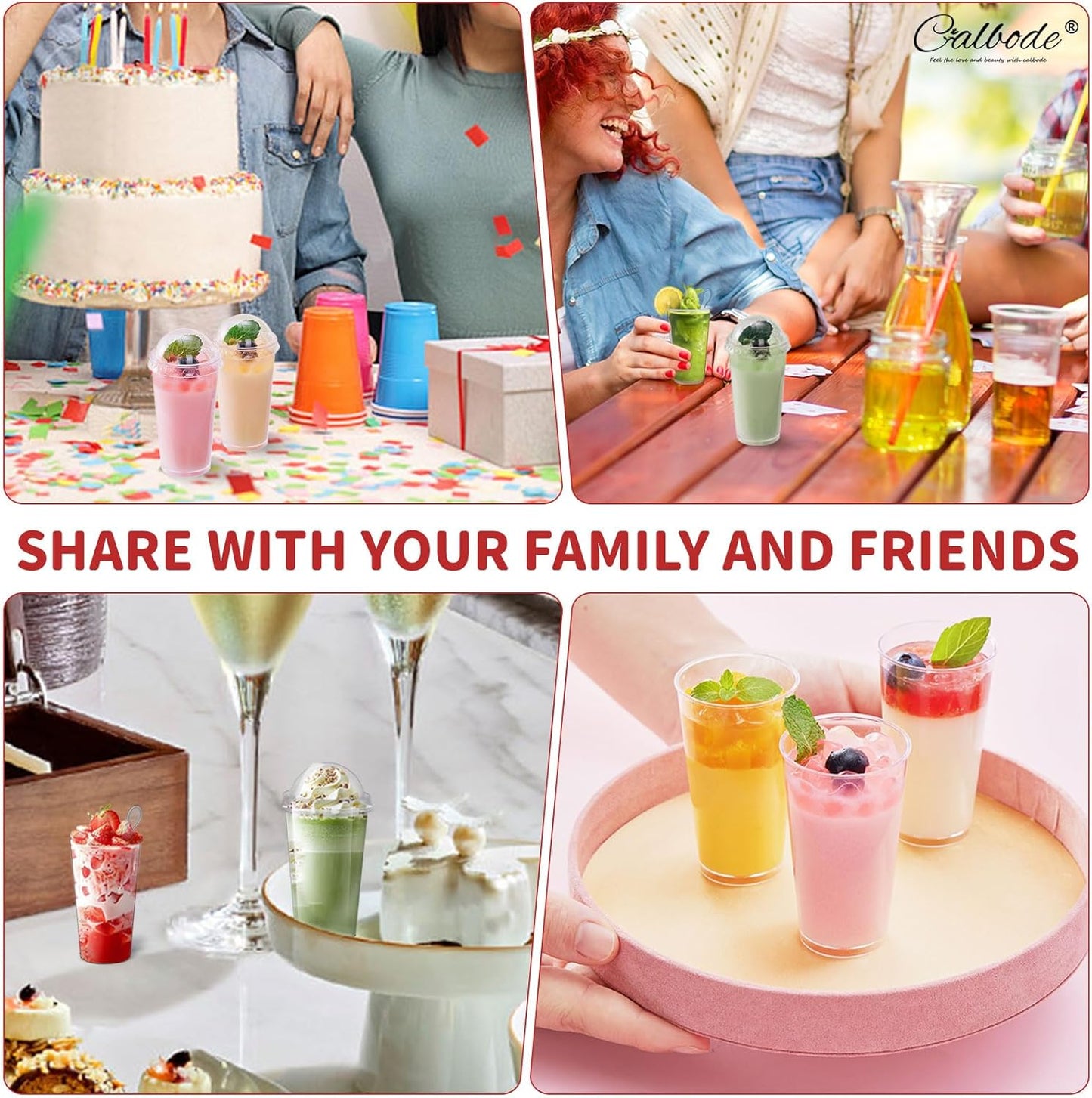 100Pcs 3oz Mini Dessert Cups with Lids and Spoons Clear Plastic Disposable Parfait Cups, Small Serving Bowl for Halloween Desserts Appetizers, Catering, Wedding, Dessert Shops(300pcs in total)