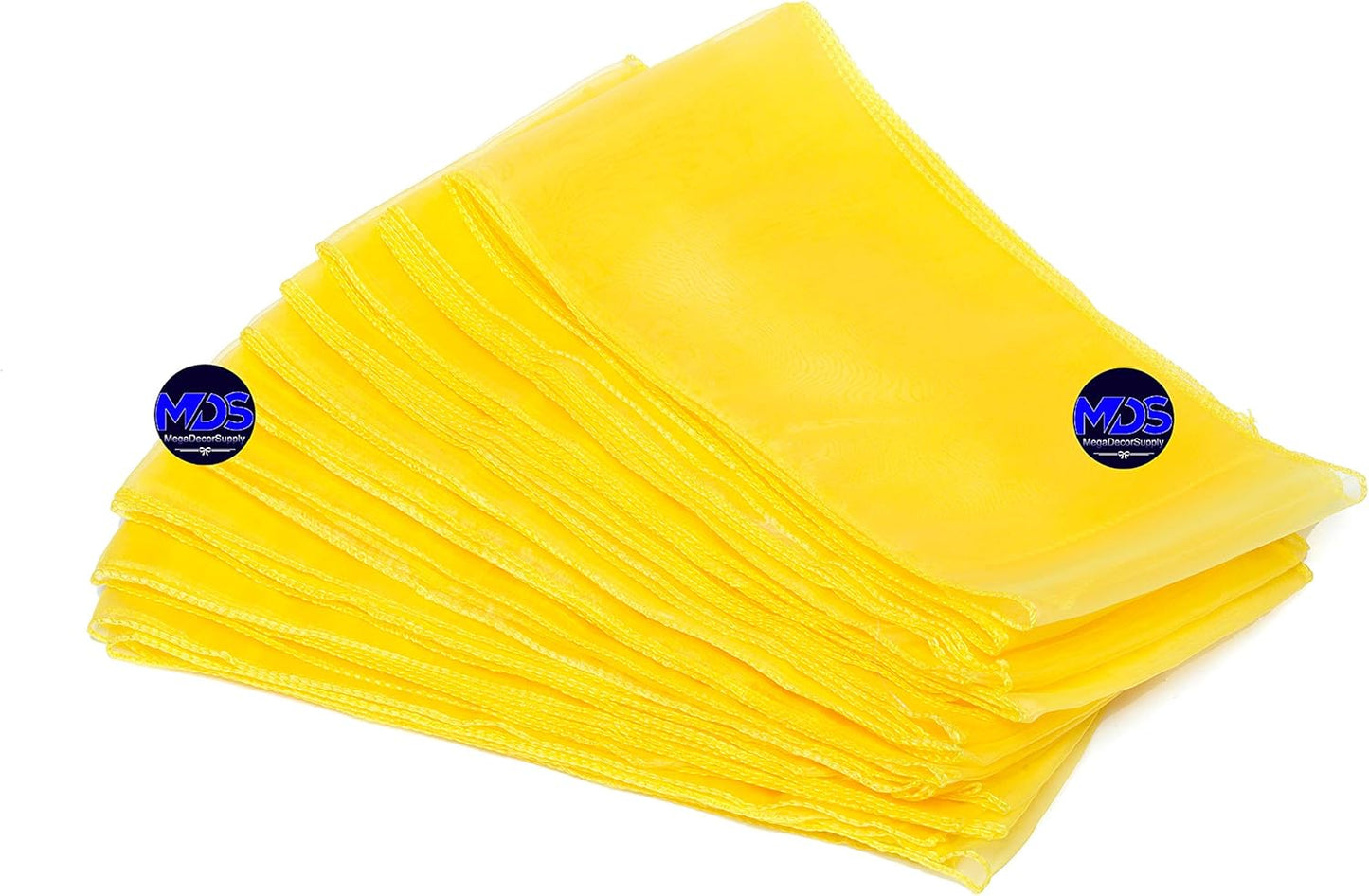MDS Pack of 250 PCS Organza Chair Sashes Wider Dining Chair Bows Ribbon Tie Back for Wedding Party Birthday Bridal Shower Reception Event Banquet Home Chair Cover Decoration - Yellow