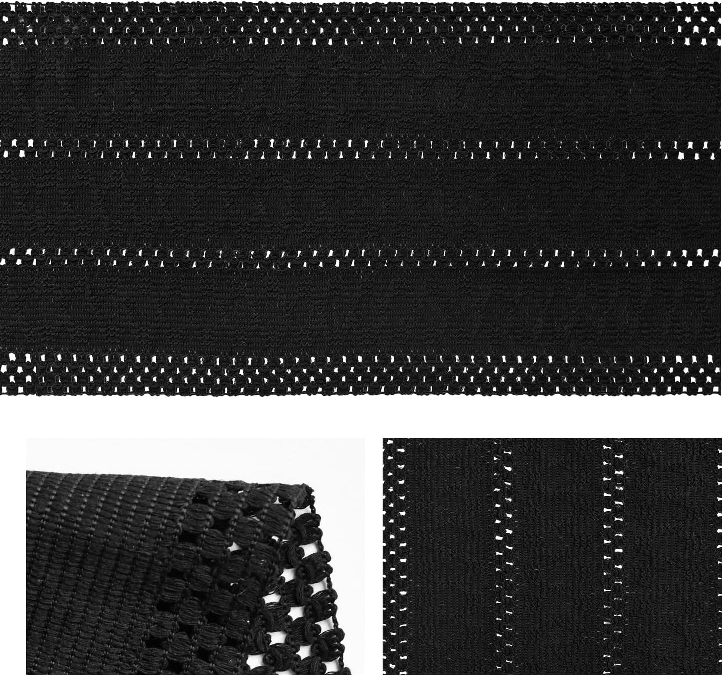 Artoid Mode Black Farmhouse Woven Rustic Hollow Table Runner, Seasonal Holiday Hollow Kitchen Dining Table Decoration for Home Party Decor 12x90 Inch