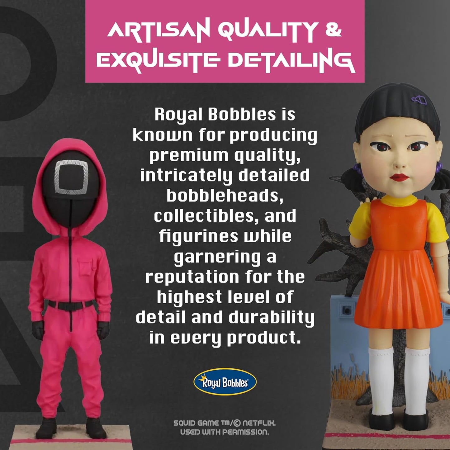 Royal Bobbles Squid Game Young Hee Doll Collectible Bobblehead Statue - 10 Inches Tall - Premium Polyresin Figure