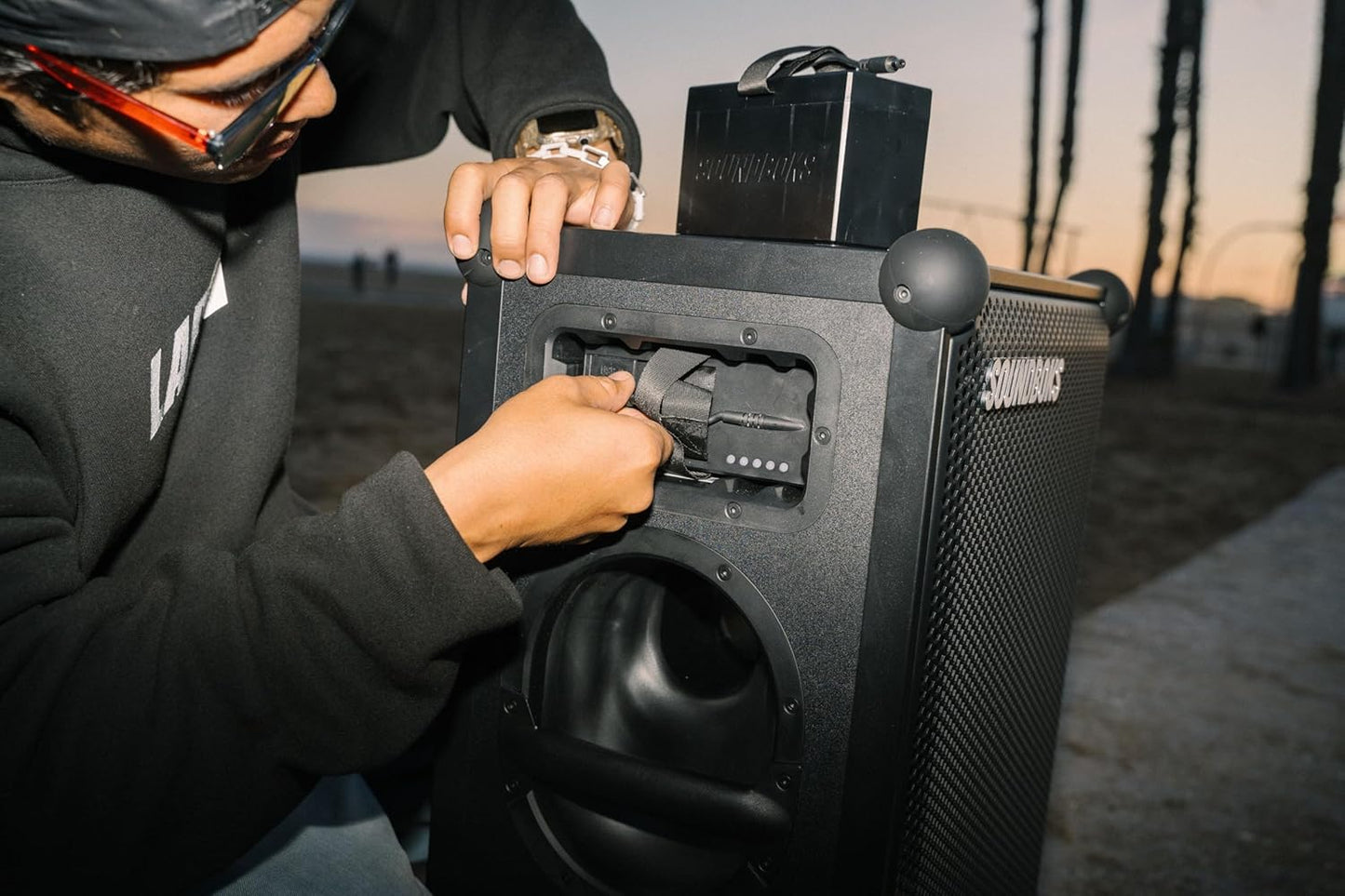 SOUNDBOKS 4 – Bluetooth Performance Speaker – USB-C Charging Battery – Loudest Party Speaker with 40 Hours of Battery – Wireless and Portable Speaker - Designed in Denmark – 126dB (Metallic Gray)