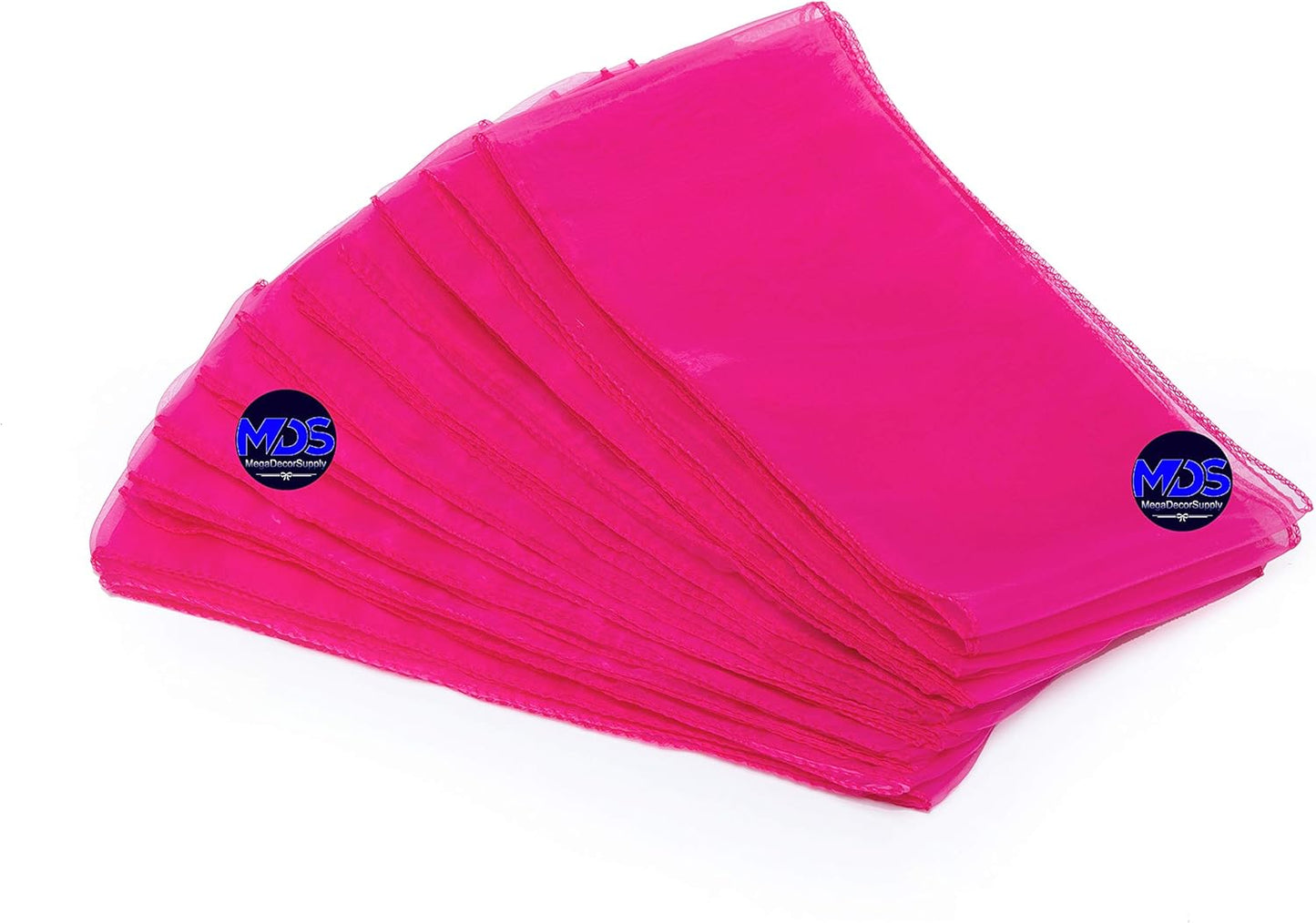 MDS Pack of 10 PCS Organza Chair Sashes Wider Dining Chair Bows Ribbon Tie Back for Wedding Party Birthday Bridal Shower Reception Event Banquet Home Chair Cover Decoration - Magenta