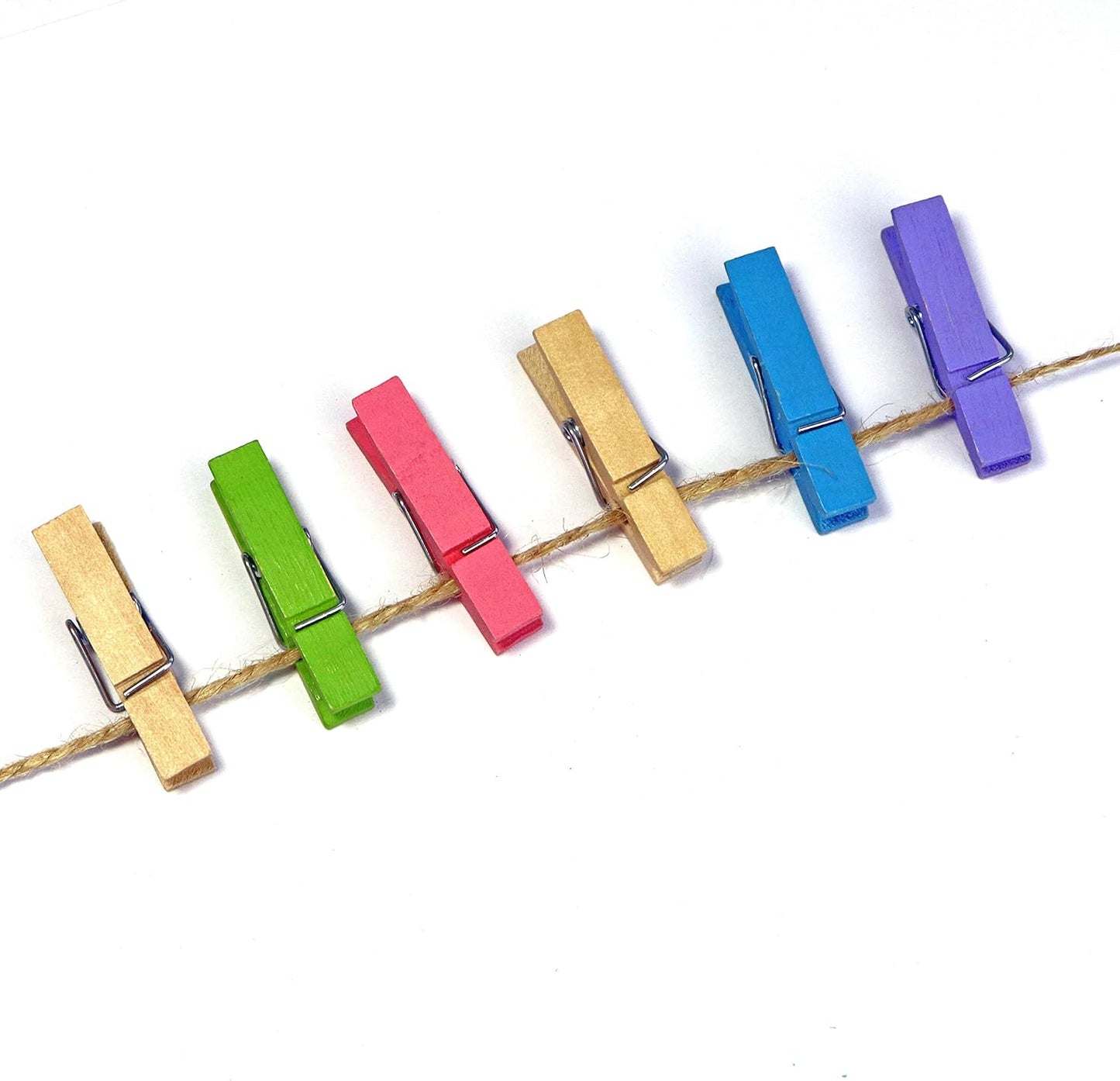 Mini Natural Wooden Clothespins, 60pcs, 1.4 Inch Photo Paper Peg Pin Craft Clips for Scrapbooking, Arts & Crafts, Hanging Photos (60pc Natural)