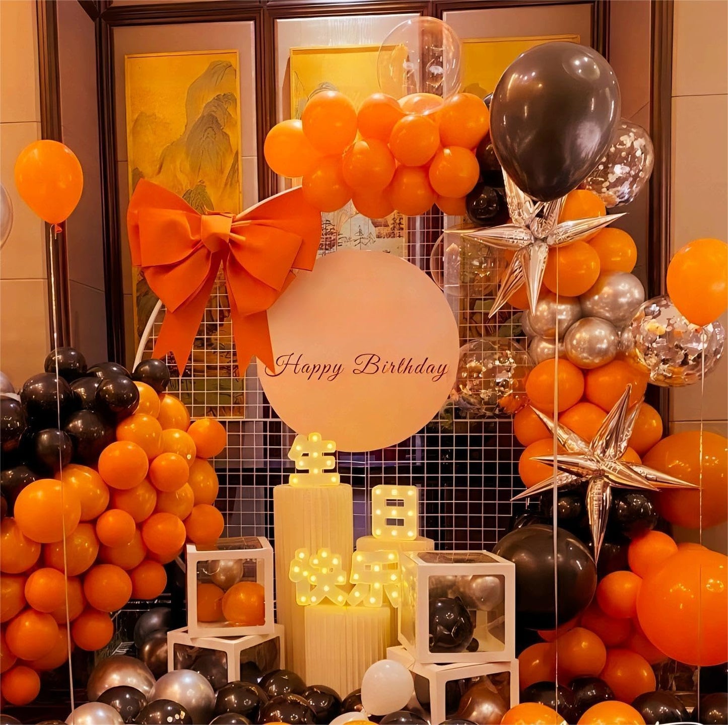 100pcs Orange Balloons, Helium Quality 12 inch Orange Latex Party Balloon for Birthday, Baby Shower, Graduation, Halloween Party Decor (66ft Ribbons)