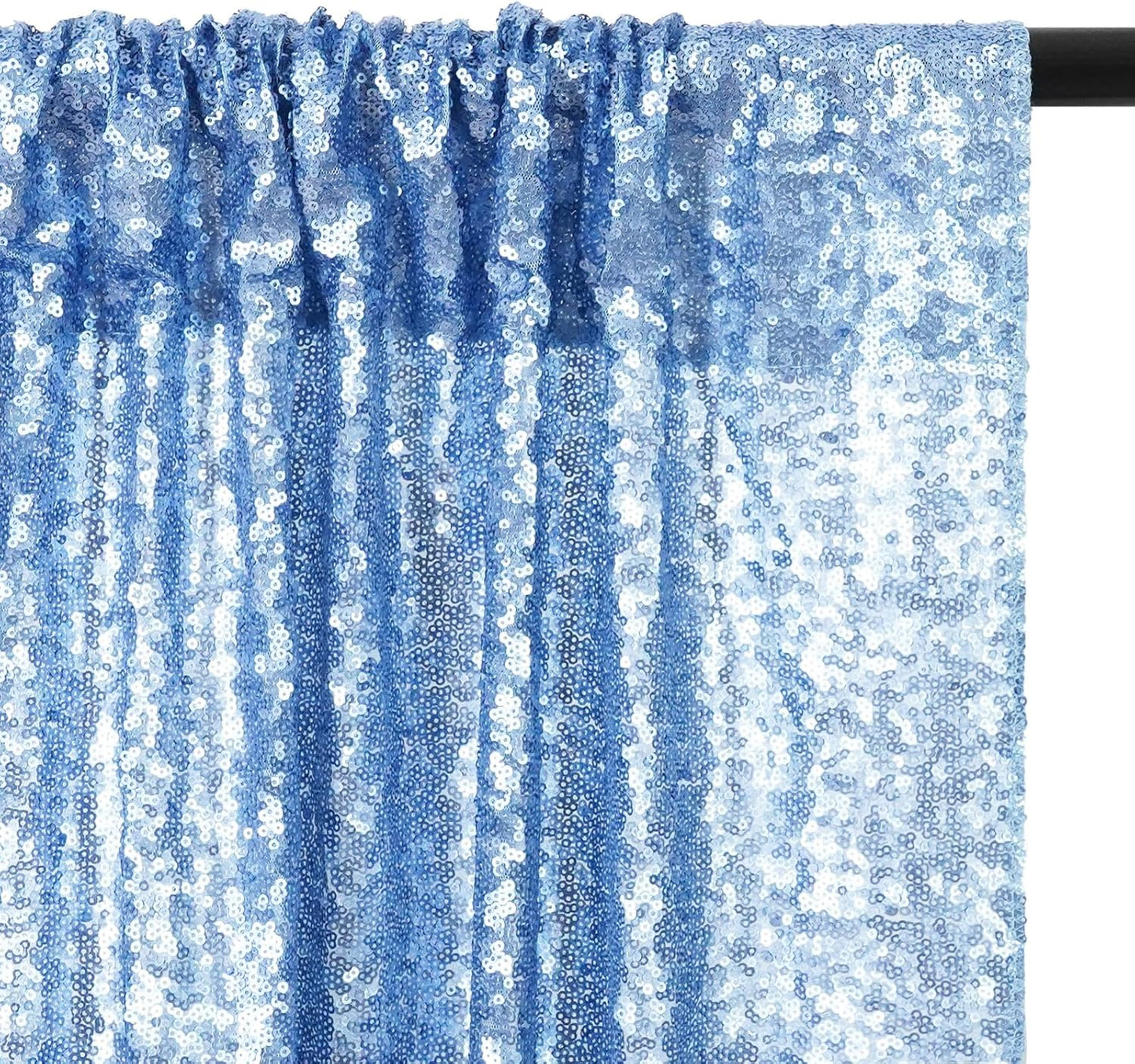 Eternal Beauty Baby Blue Sequin Backdrop, 6x6 Ft Glitter Background Curtains for Shimmer Photography Party Wedding Birthday Back Drop Decor