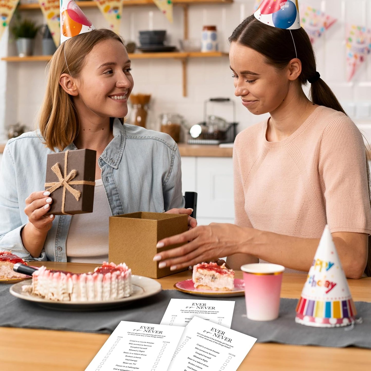 Birthday Party Games, Ever or Never, 25 Pcs Card Set for Guests, Fun Birthday Game for Teen Adults – A03