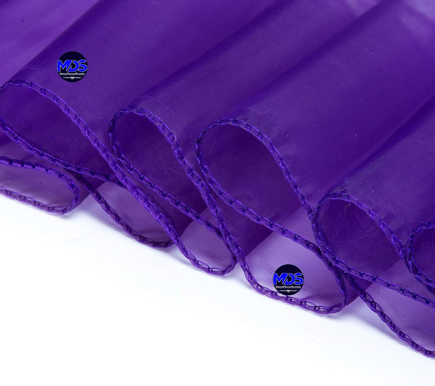 MDS Pack of 125 PCS Organza Chair Sashes Wider Dining Chair Bows Ribbon Tie Back for Wedding Party Birthday Bridal Shower Reception Event Banquet Home Chair Cover Decoration - Purple