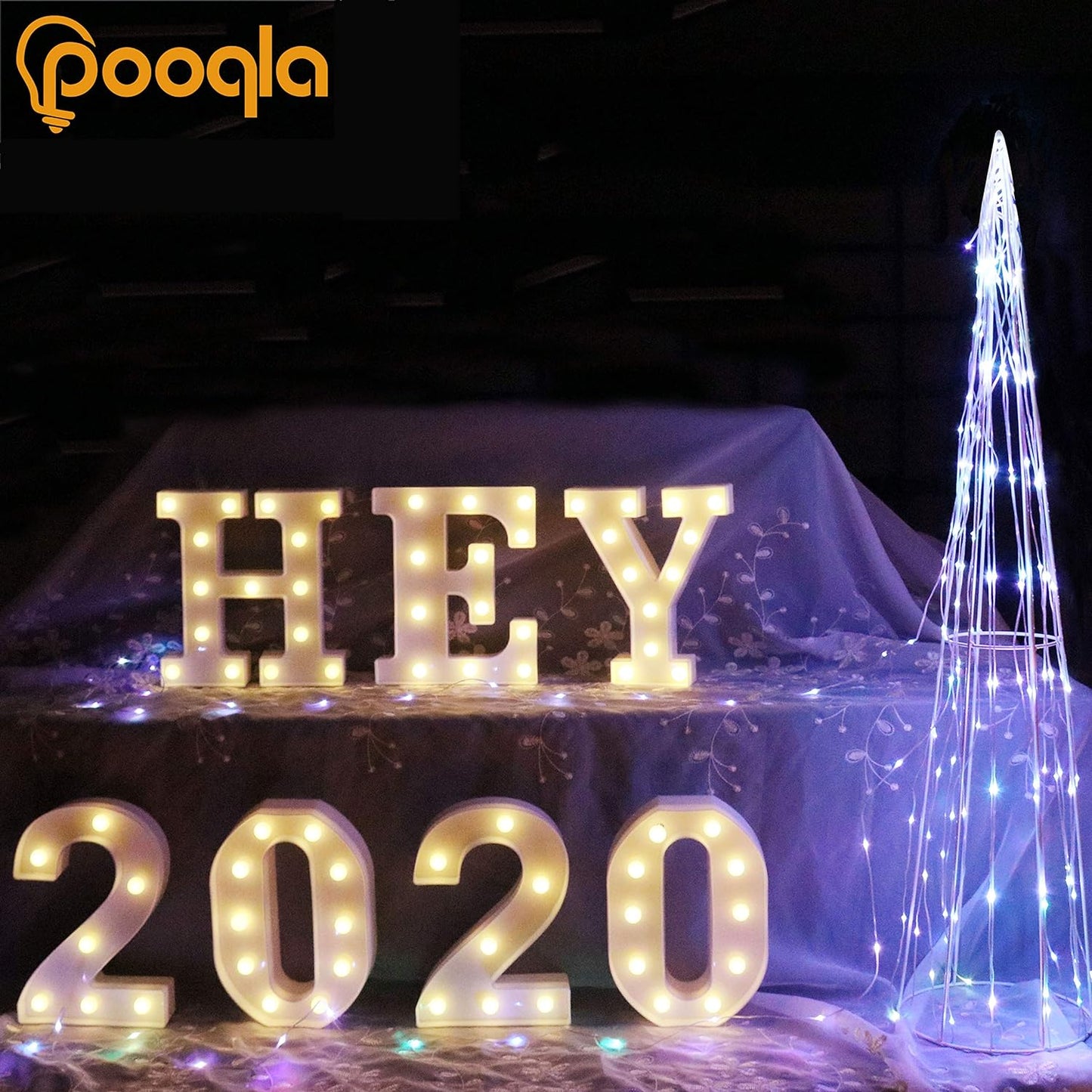 Pooqla LED Marquee Letter Lights Sign, Light Up Alphabet Letter for Home Party Wedding Decoration L