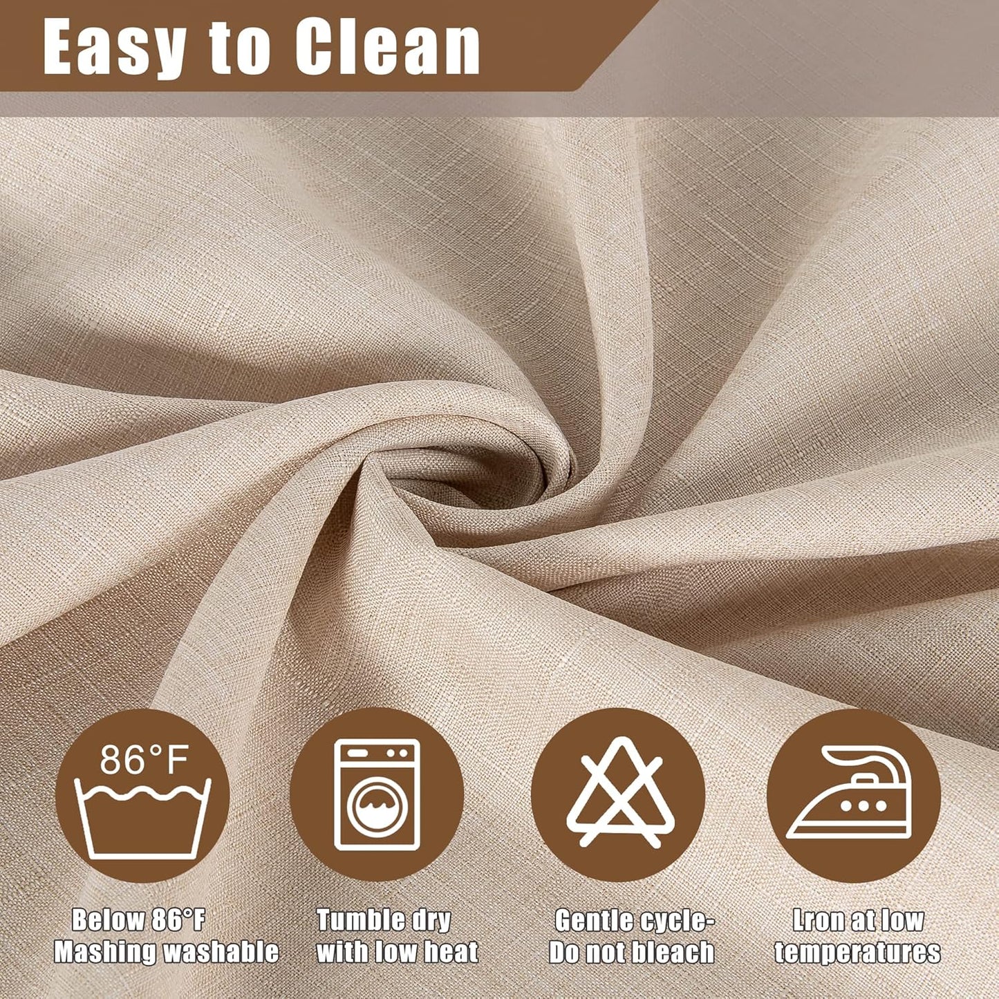 Fitable Faux Linen Textured Beige Round Tablecloths 60 Inches - 2 Pack Faux Burlap Table Clothes for Banquet, Party, Dining, Farmhouse, Outdoor (Great for 20"-48" Round Tables)